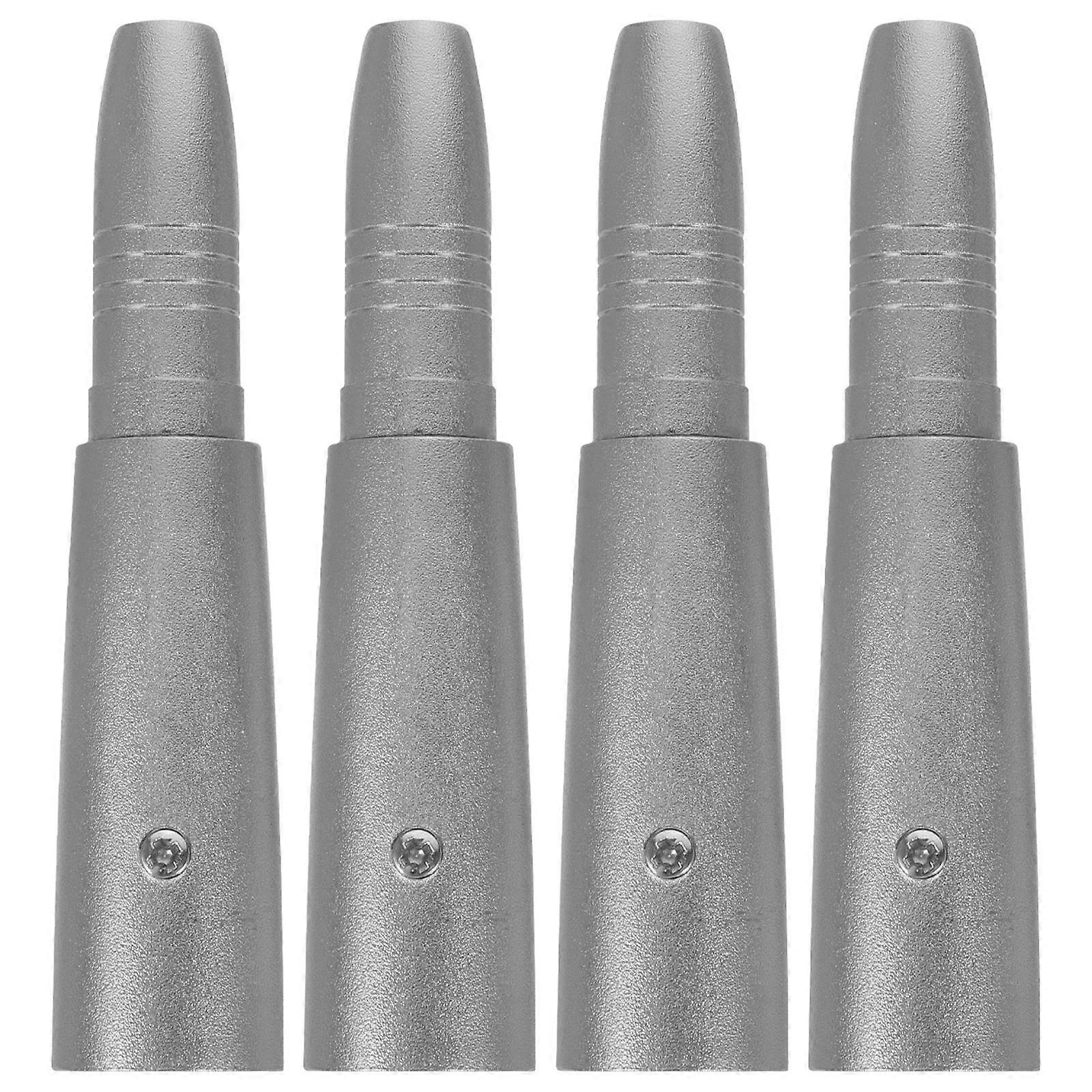 Audio Signal Transmission 4Pcs Microphone Connector Adapter For General Users And Audio Professionals In Grey Stainless Steel Copper