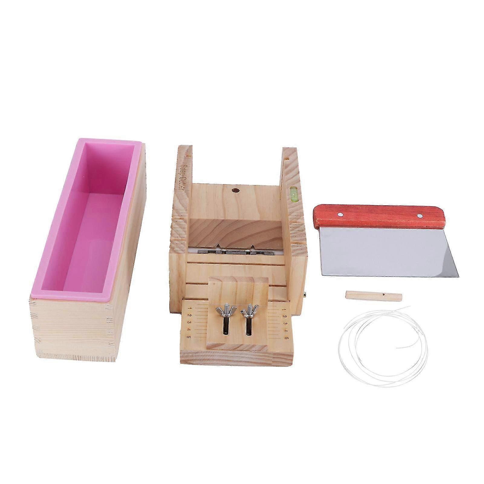 DIY Soap Making Tools Set - Rectangular Soap Cutter & 900ml Mold Accessories for Handmade Soap at Home