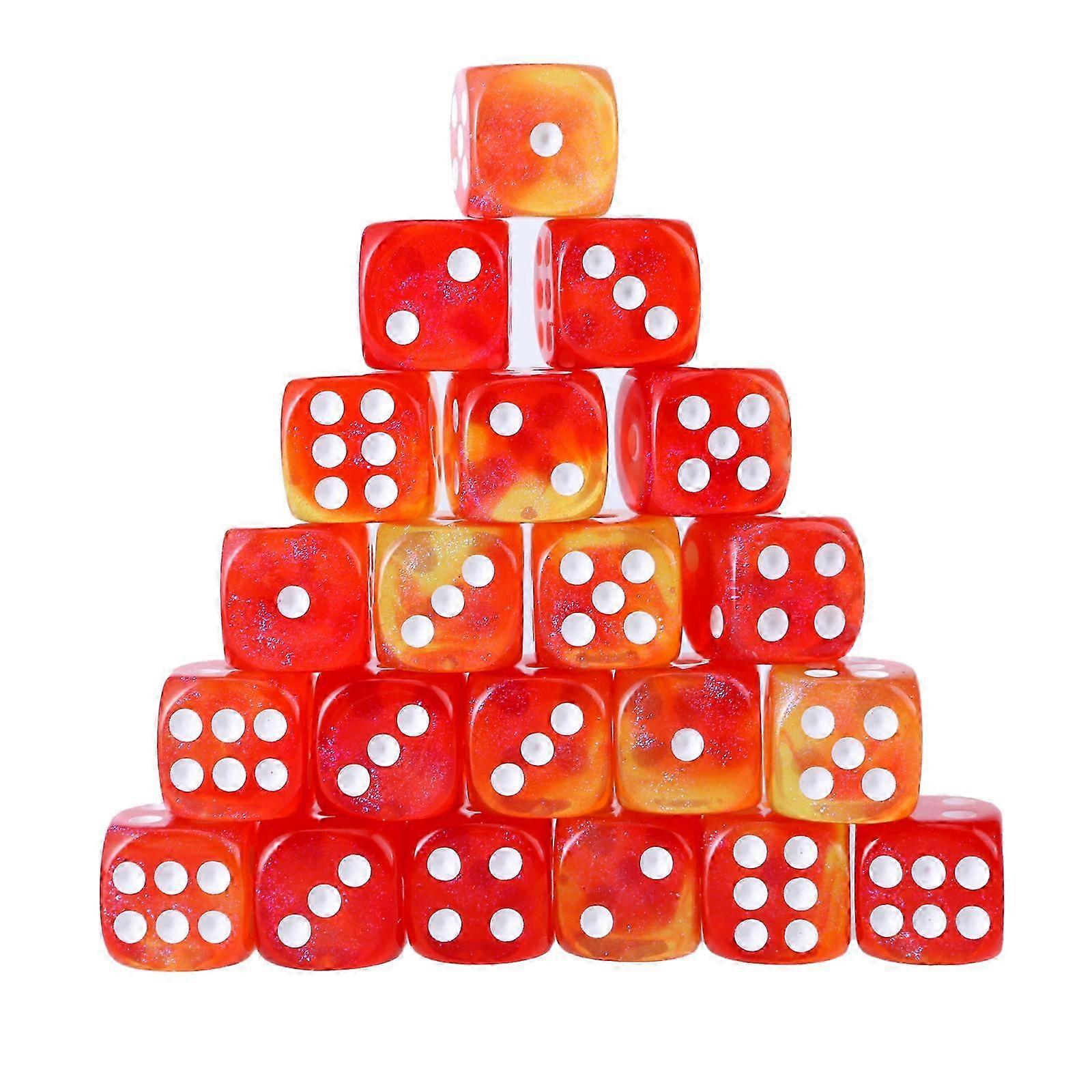 2025 Rounds Corner Six Sided Dices Bulk, Pack of 50 Assorted Color 12mm D6 Acrylic Dices Cubes with Number Dots for Kids Use  02