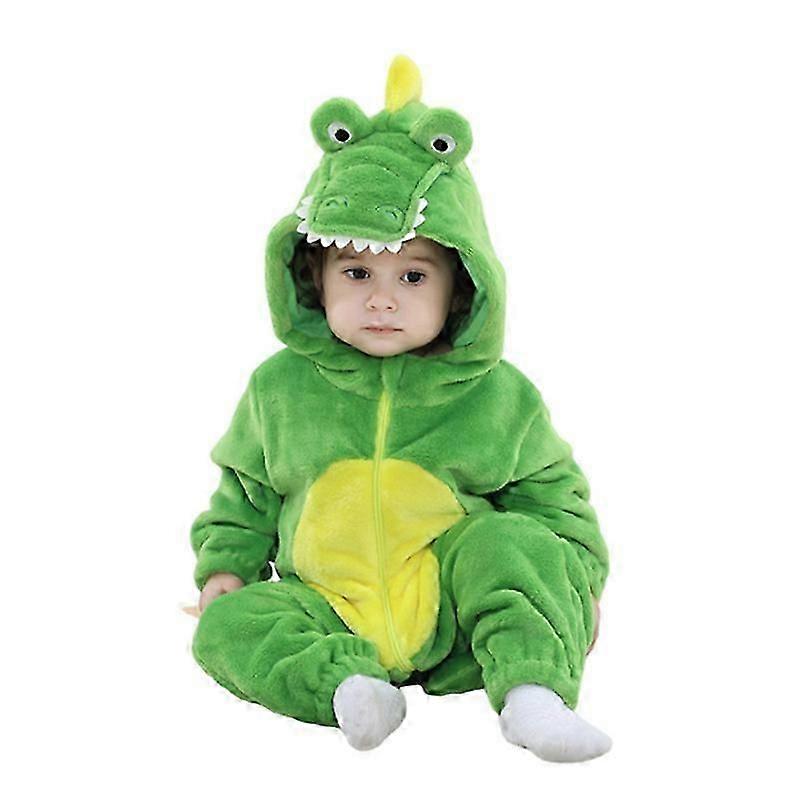 Toddler Infant Crocodile Costume Flannel Hooded Onesies Soft Animal Romper Outfits Gift