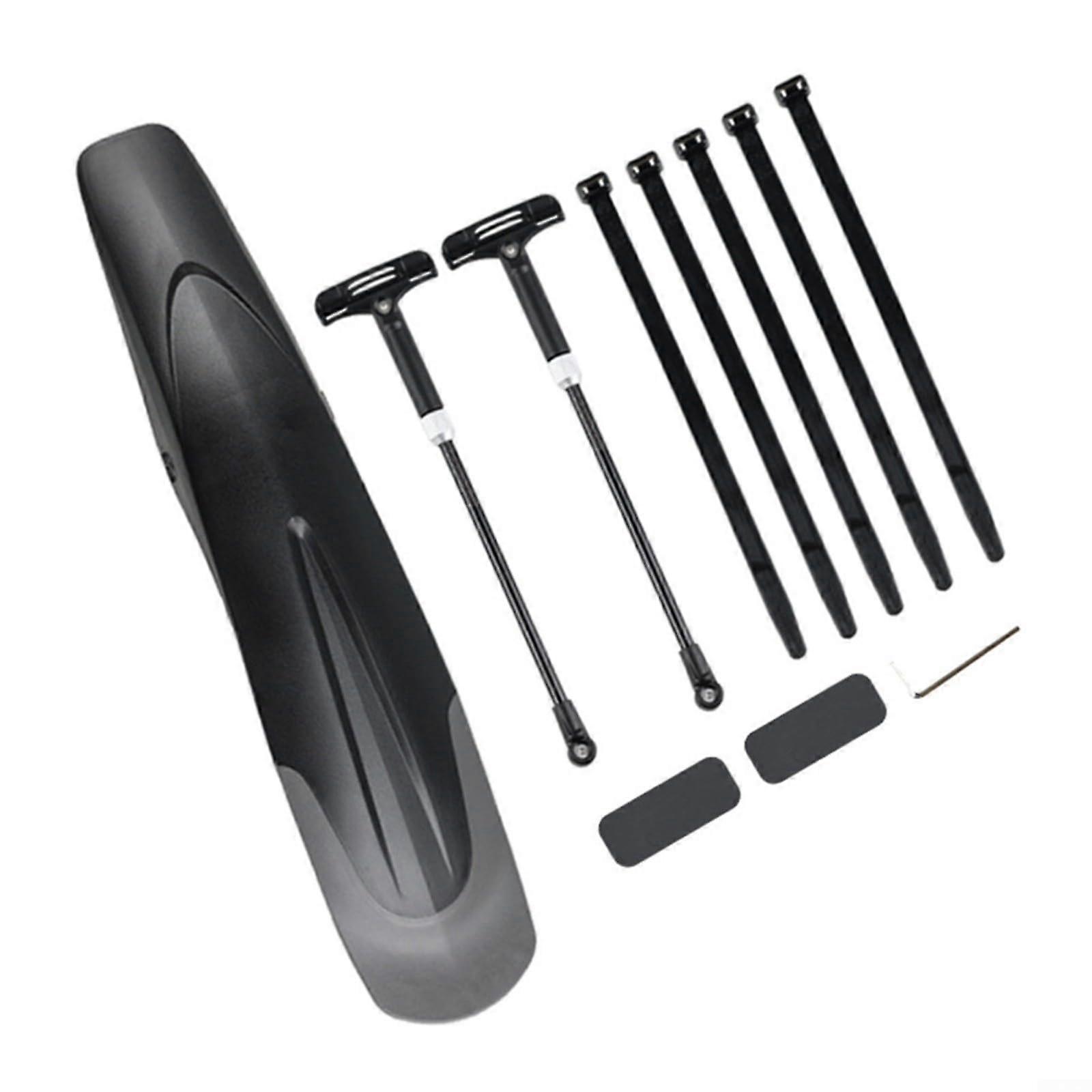 Bicycle Mudguard Set MTB Front Only 24-29 Inch Wheel Compatible Adjustable Quick Release Black