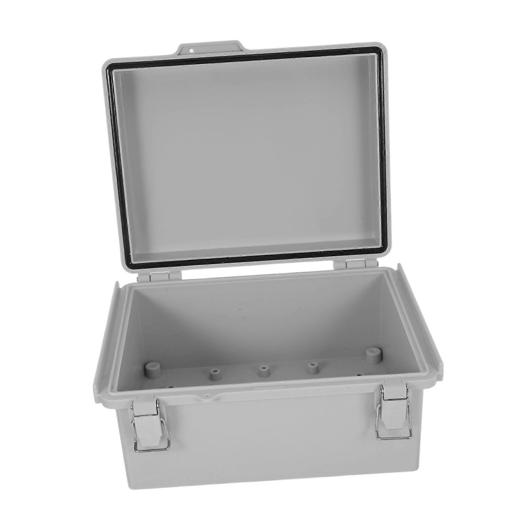 Weatherproof plastic electrical enclosure for garden lighting, robust and durable junction box with secure closure and easy installation.