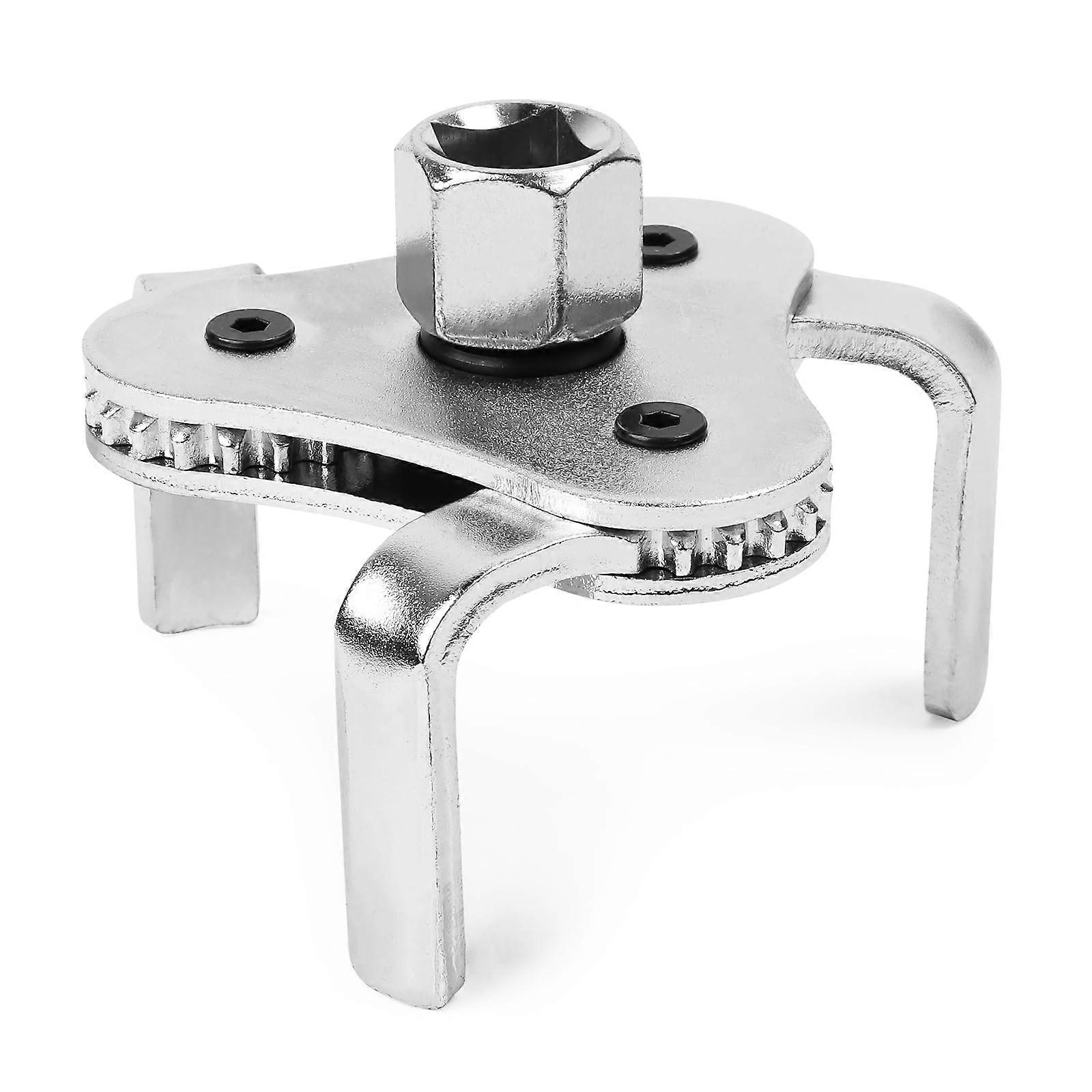 Oil Filter Wrench Universal 3-Prong Design with 3/8'' x 1/2'' Adapter for Oil Change Tool, Fits Oil Filters Ø 50-115 mm