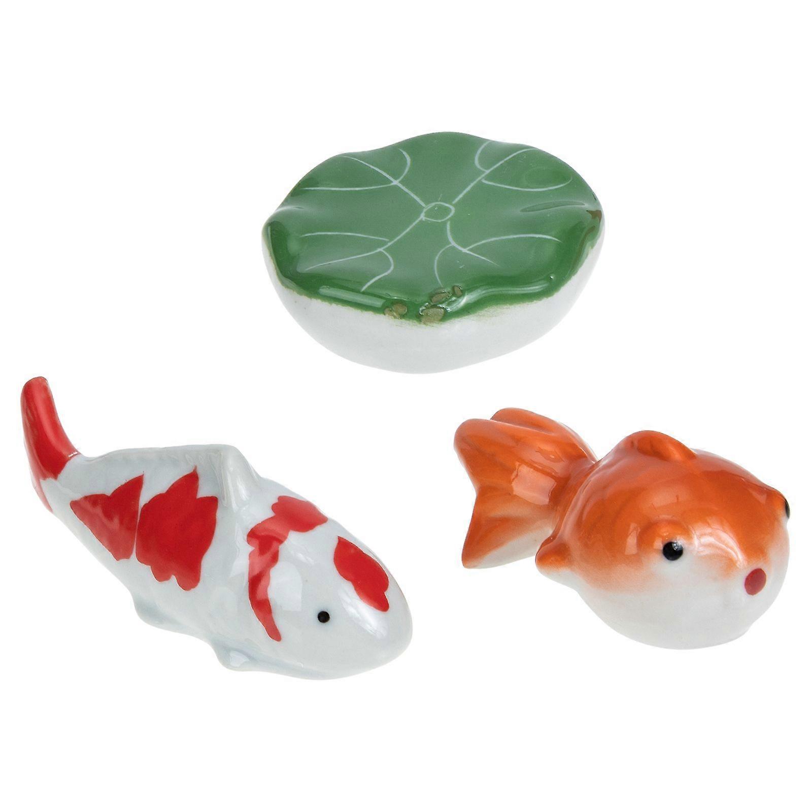3Pcs Floating Aquatic Creature Decors Ceramic Floating Decors for Fish Tank