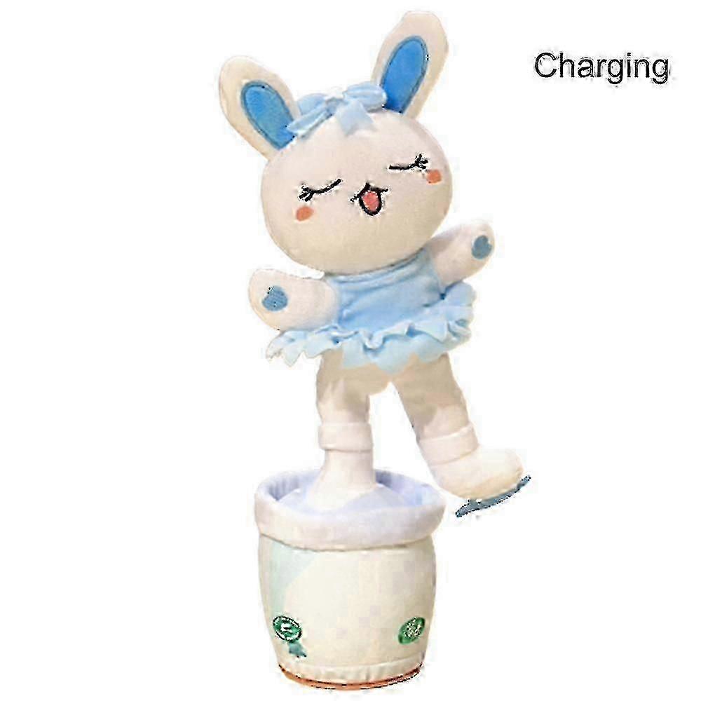 Electric Dancing Sunflower Stuffed Plush Doll Singing Twisting Rabbit Plush Toy - HZ
