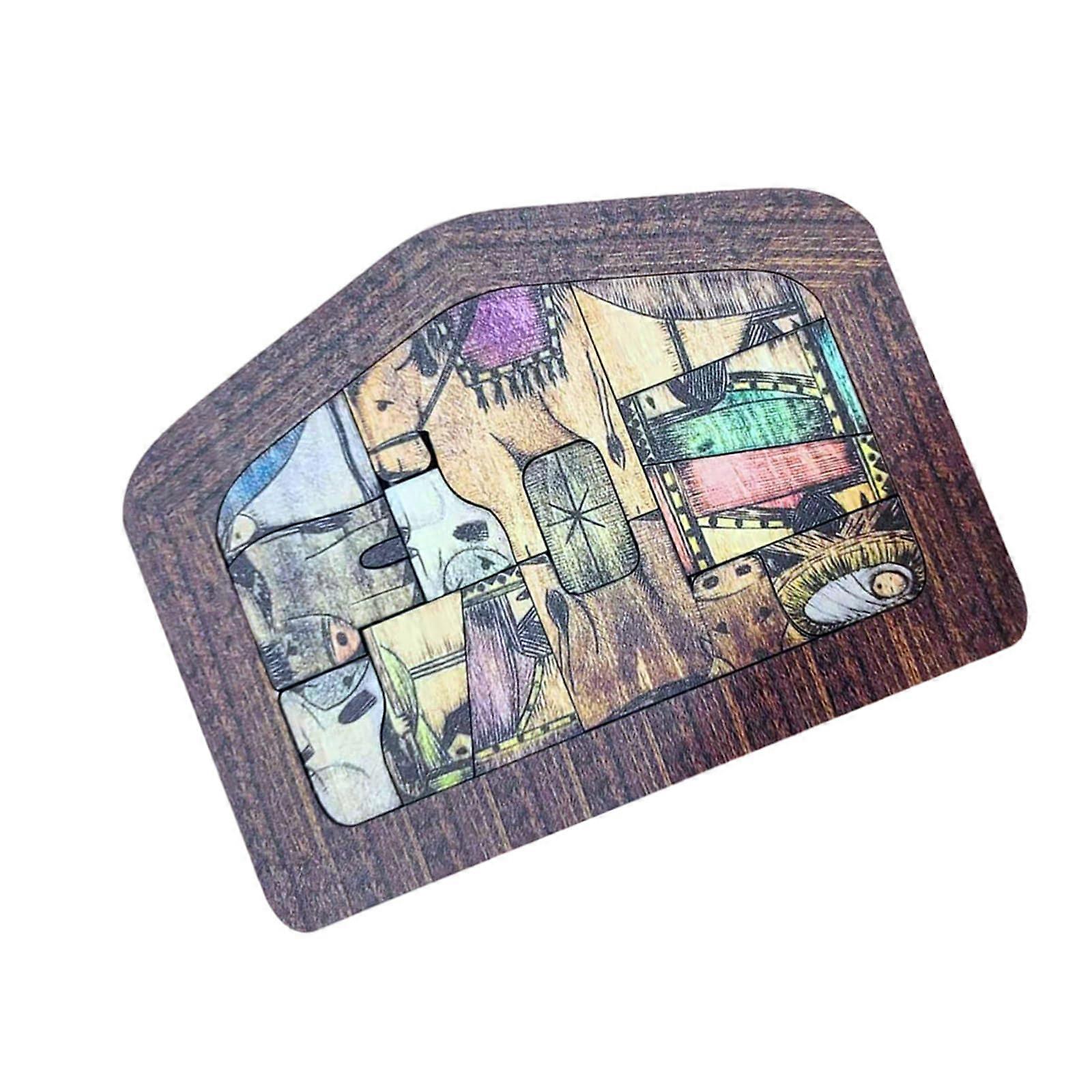 Artistic Nativity Puzzle Wooden Nativity Scene Ornament For Religious Ambiance Jigsaw Puzzle Game