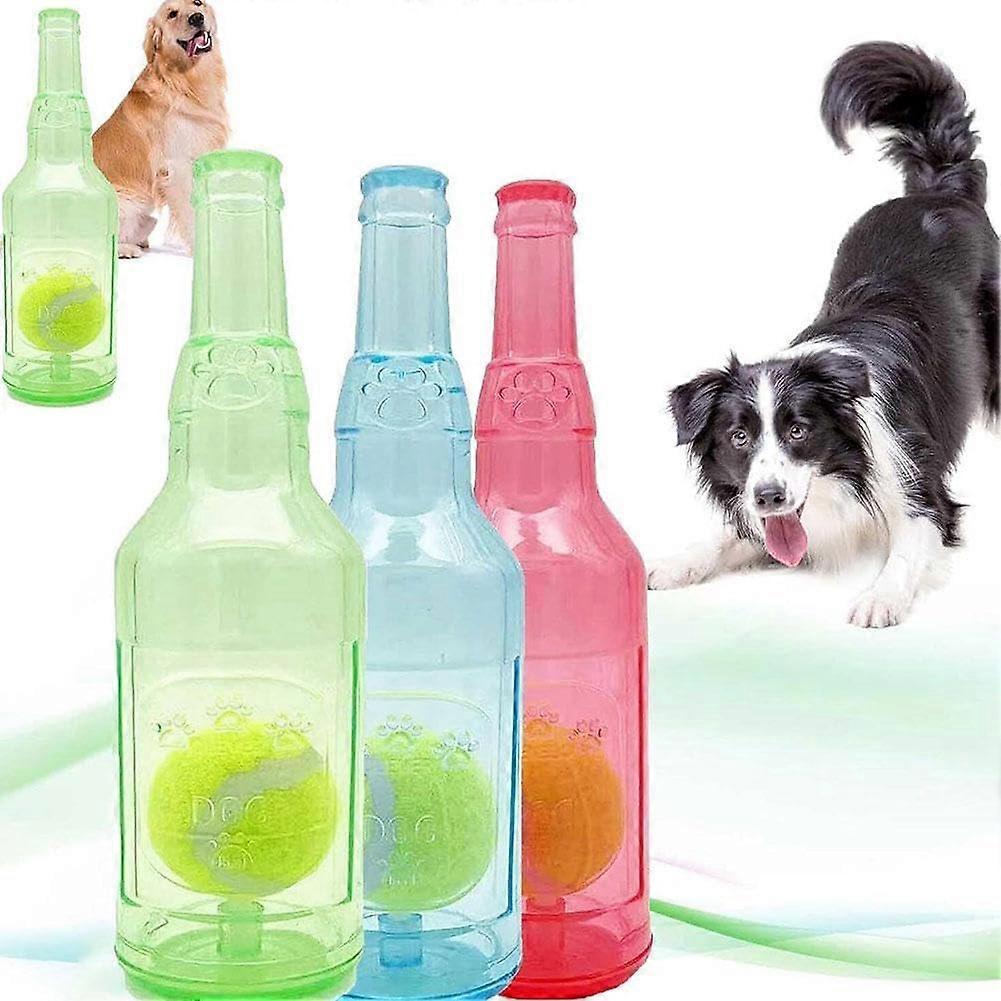 Bottle Toy for Dogs, Squeeze Buddy Play Bottle, Water Bottle Chew Toy, Green, Small Size