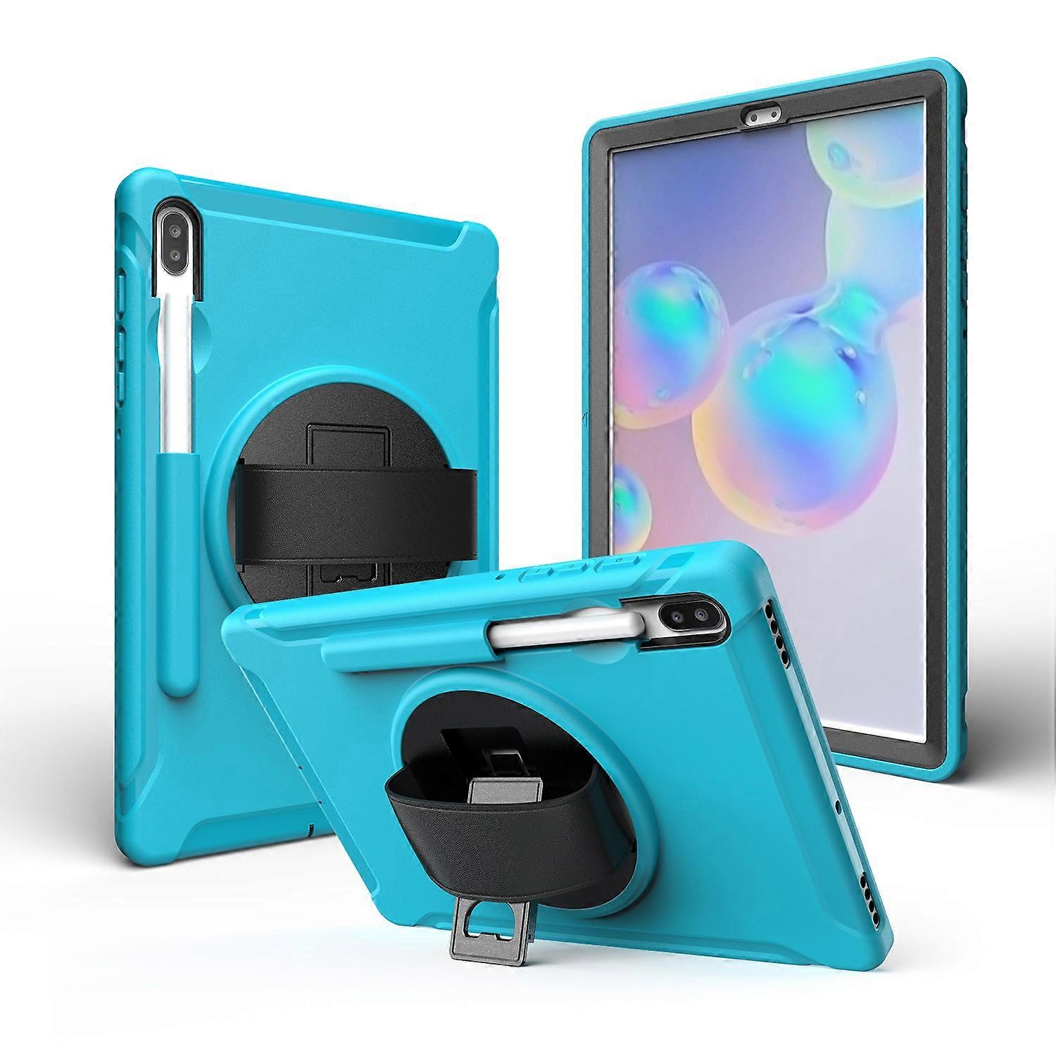 360&#176; Swivel Kickstand PC + TPU Tablet Combo Shell with Hand Strap for Samsung Galaxy Tab S6 SM-