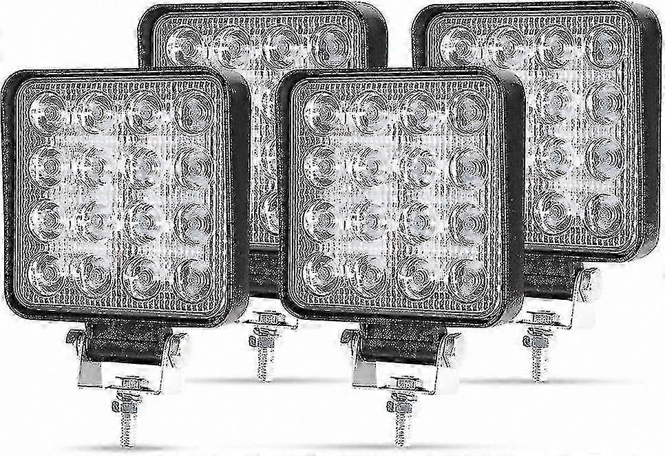 48W Square LED Work Light, 12V/24V Spot Flood Combo, IP67 Waterproof for Car, Truck, Tractor, and Walkbee Applications