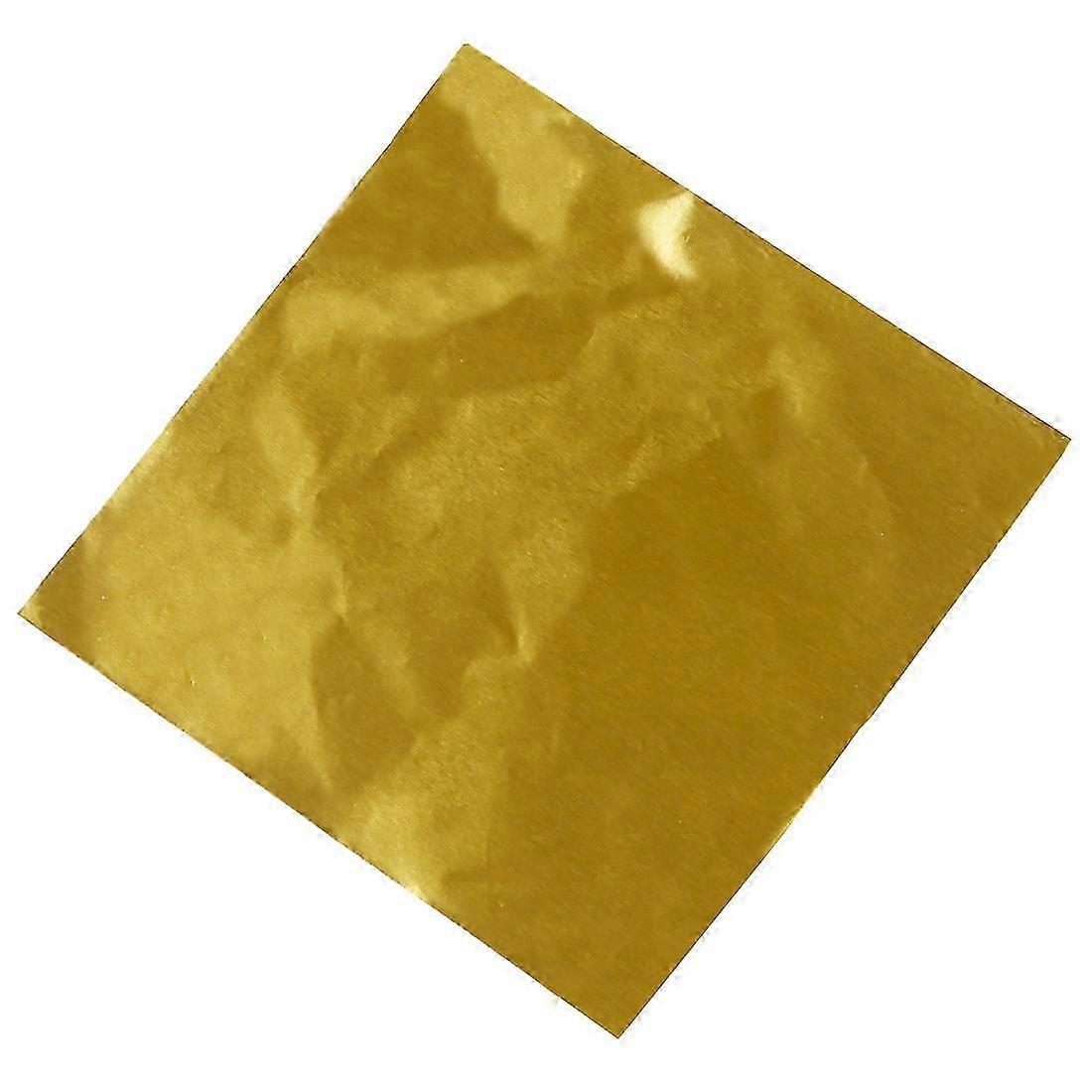 Golden 100-Piece Candy Wrappers with Square Chocolate Lolly Foil Paper in a Package