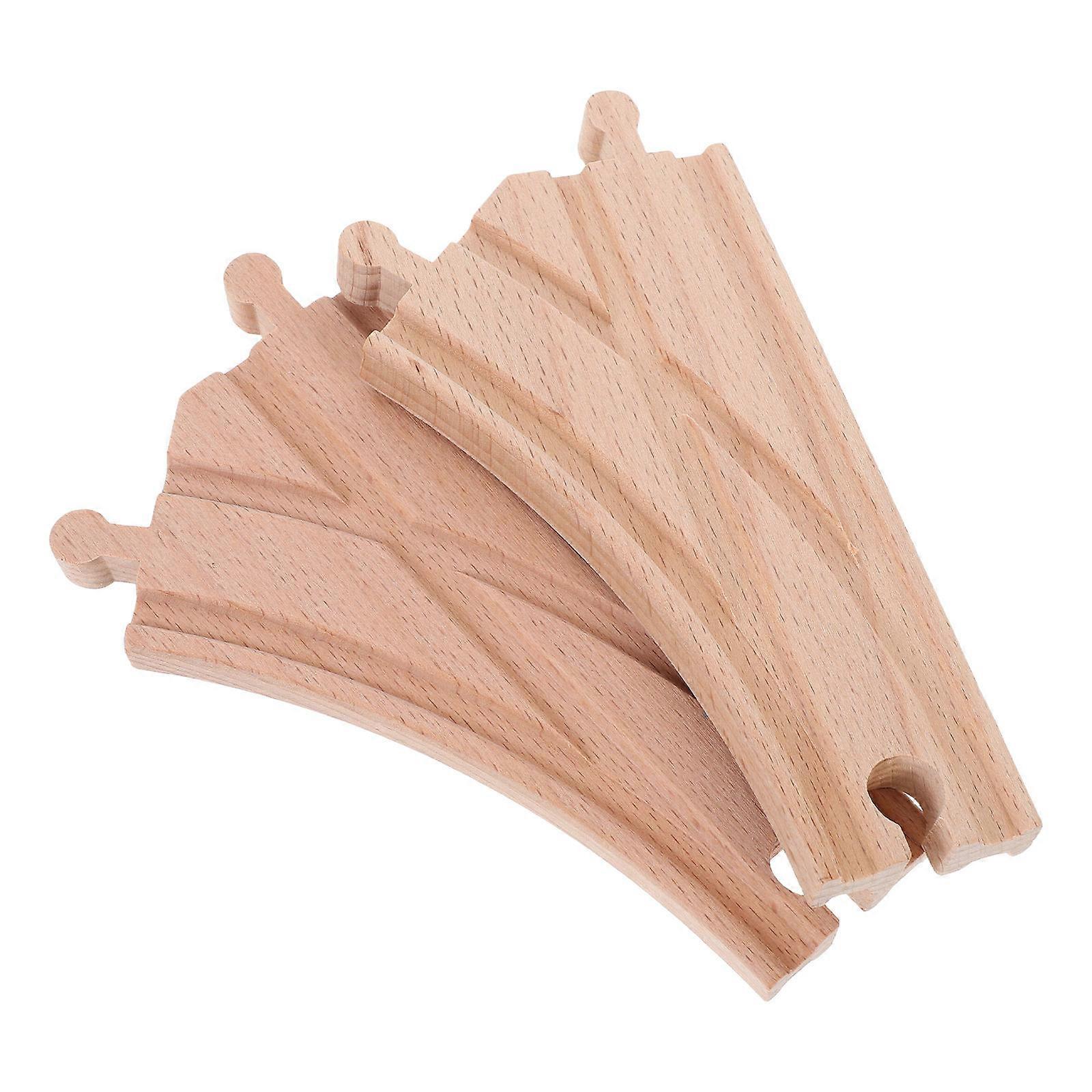 Wooden Train Track Pieces 2pcs Compatible with Thomas the Train Sets for DIY Khaki Expandable Toy