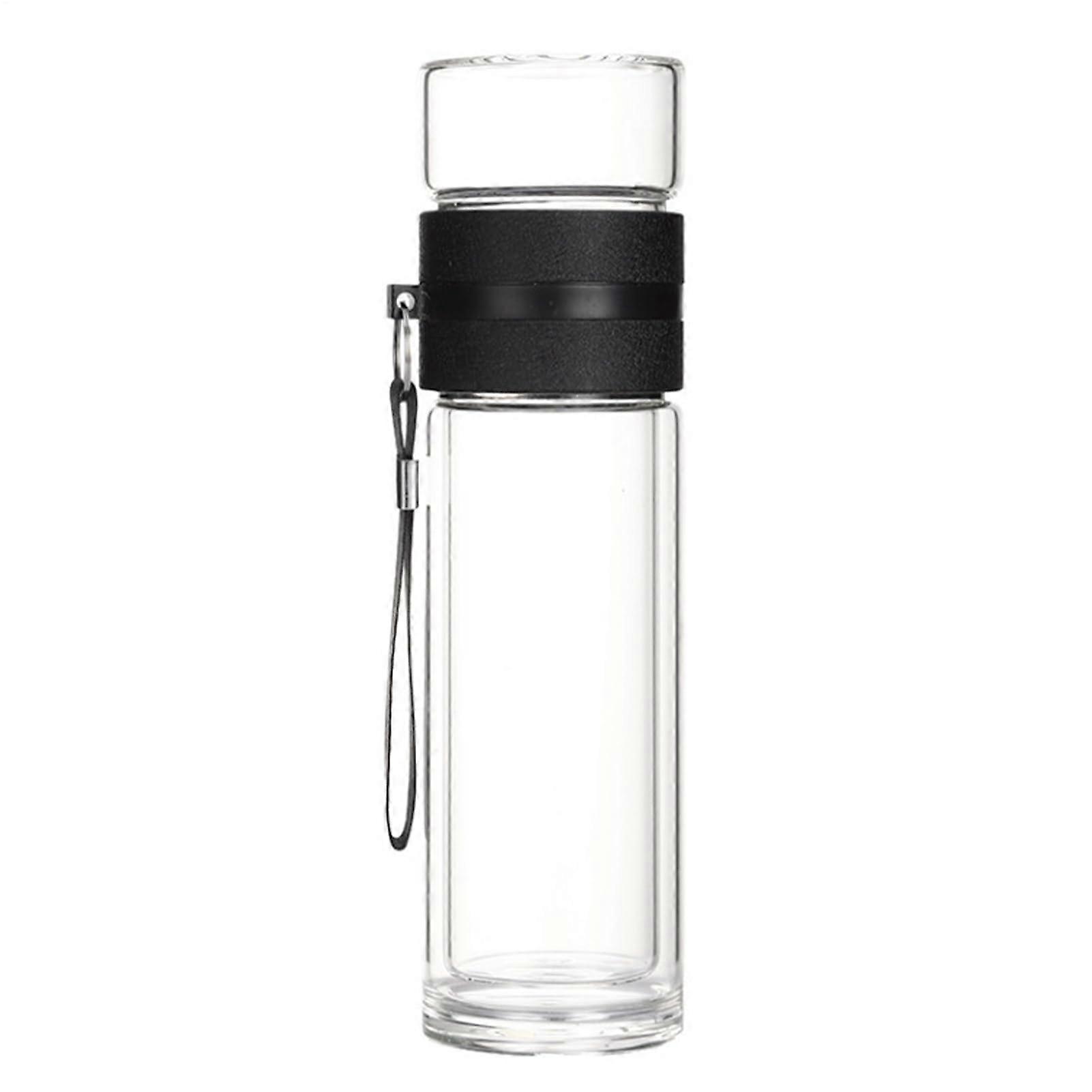 Travel Tea Infuser Nozzle Amphuser Portable Bottle with Fruit Filter Loose Leaf Tea and AC Black Cap