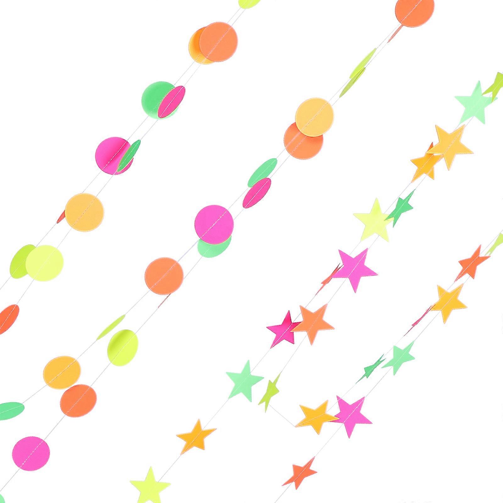 Holiday Party Paper Streamer Circle Birthday Party Hanging Decoration Paper Assorted Color 2Pcs