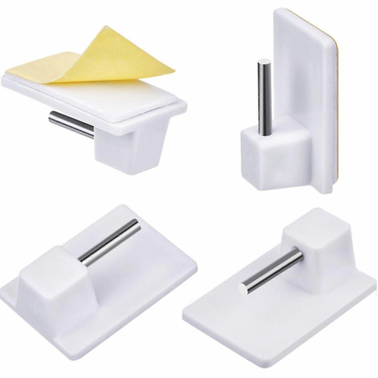 White Self-Adhesive Hooks for Curtain Rods, 20-Pack