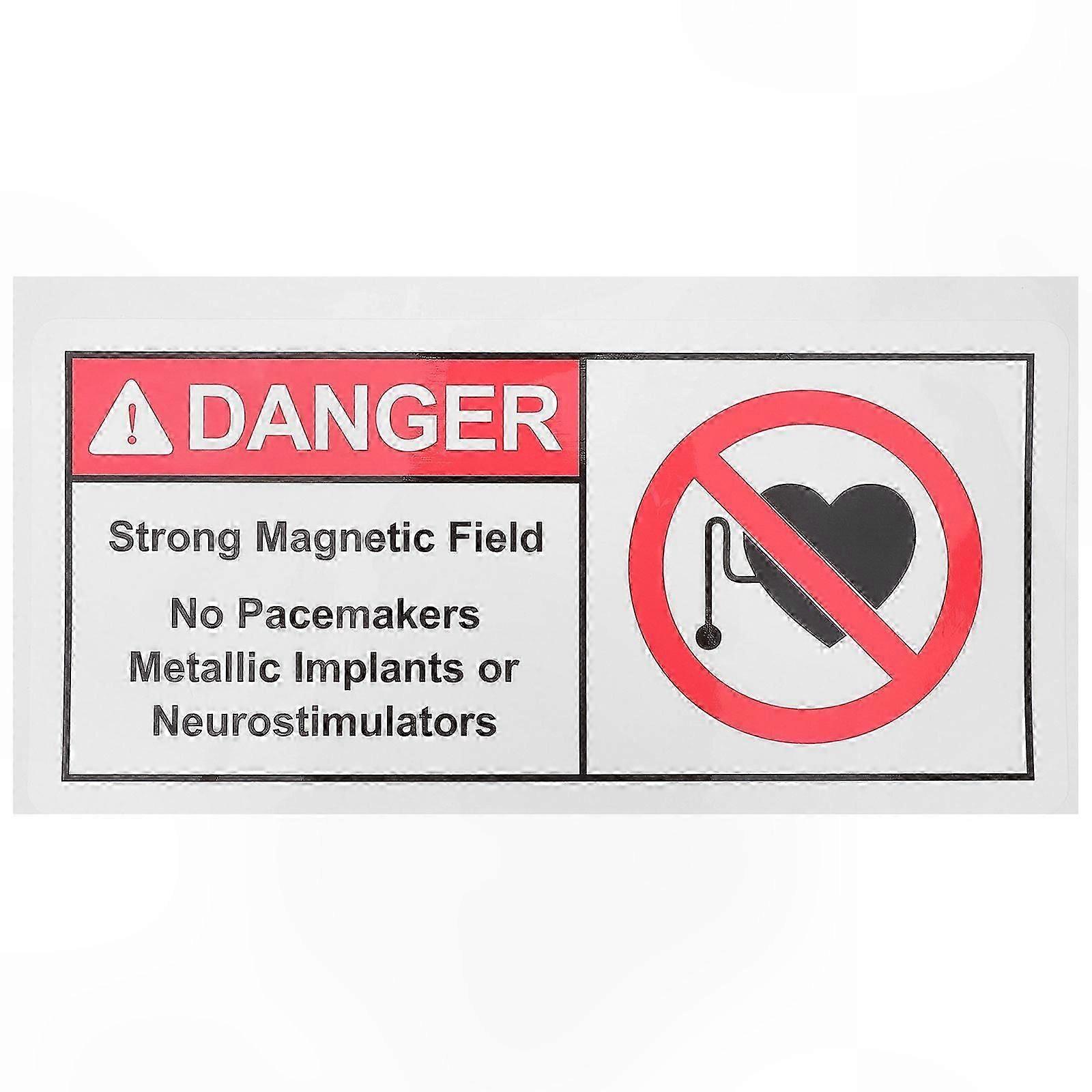 Magnetic Field Caution Decal - No Pacemaker Warning Sign Sticker