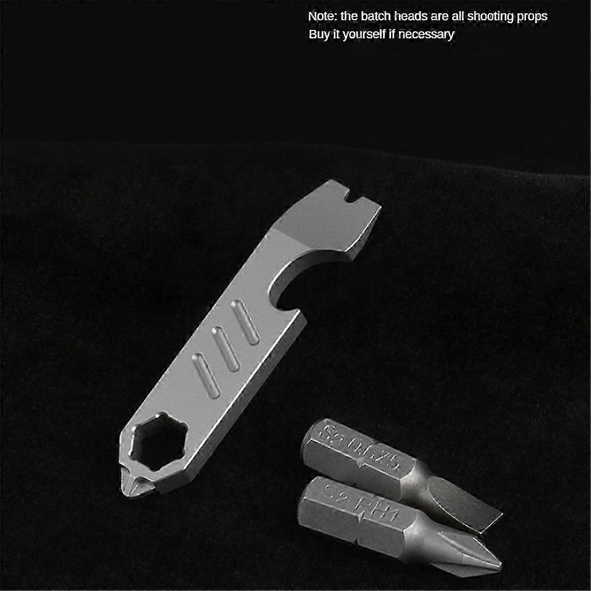 TC4 Titanium Alloy Crowbar Bottle Opener Graduated Scale Wrench Tools