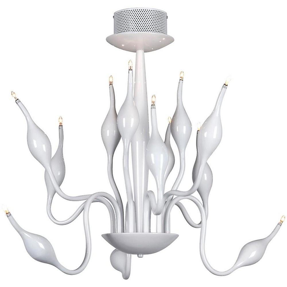 Snow Goose Multi Arm Pendant Ceiling Light White Metal