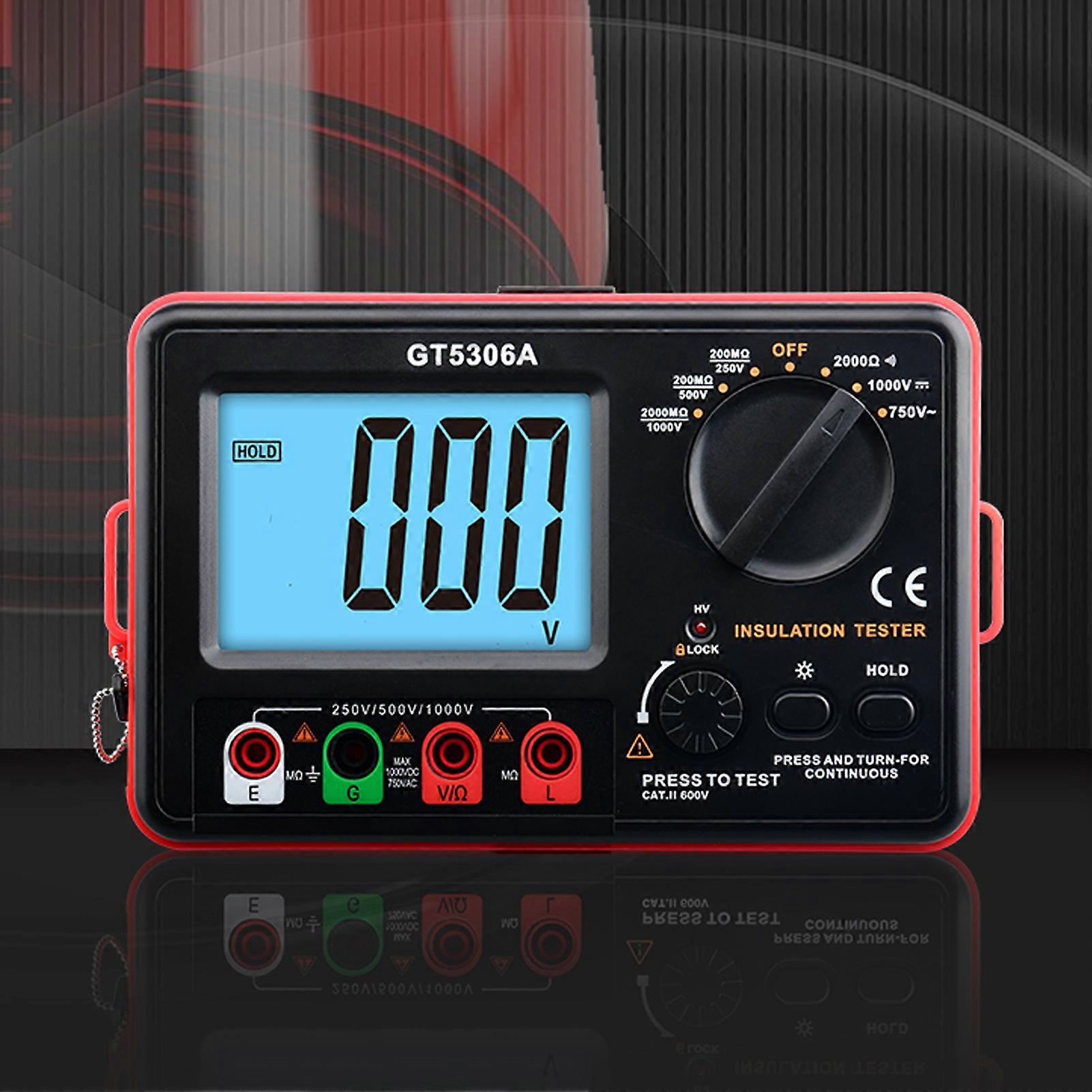 Digital Insulation Resistance Tester 1000V with HD 3.5 Digit LCD