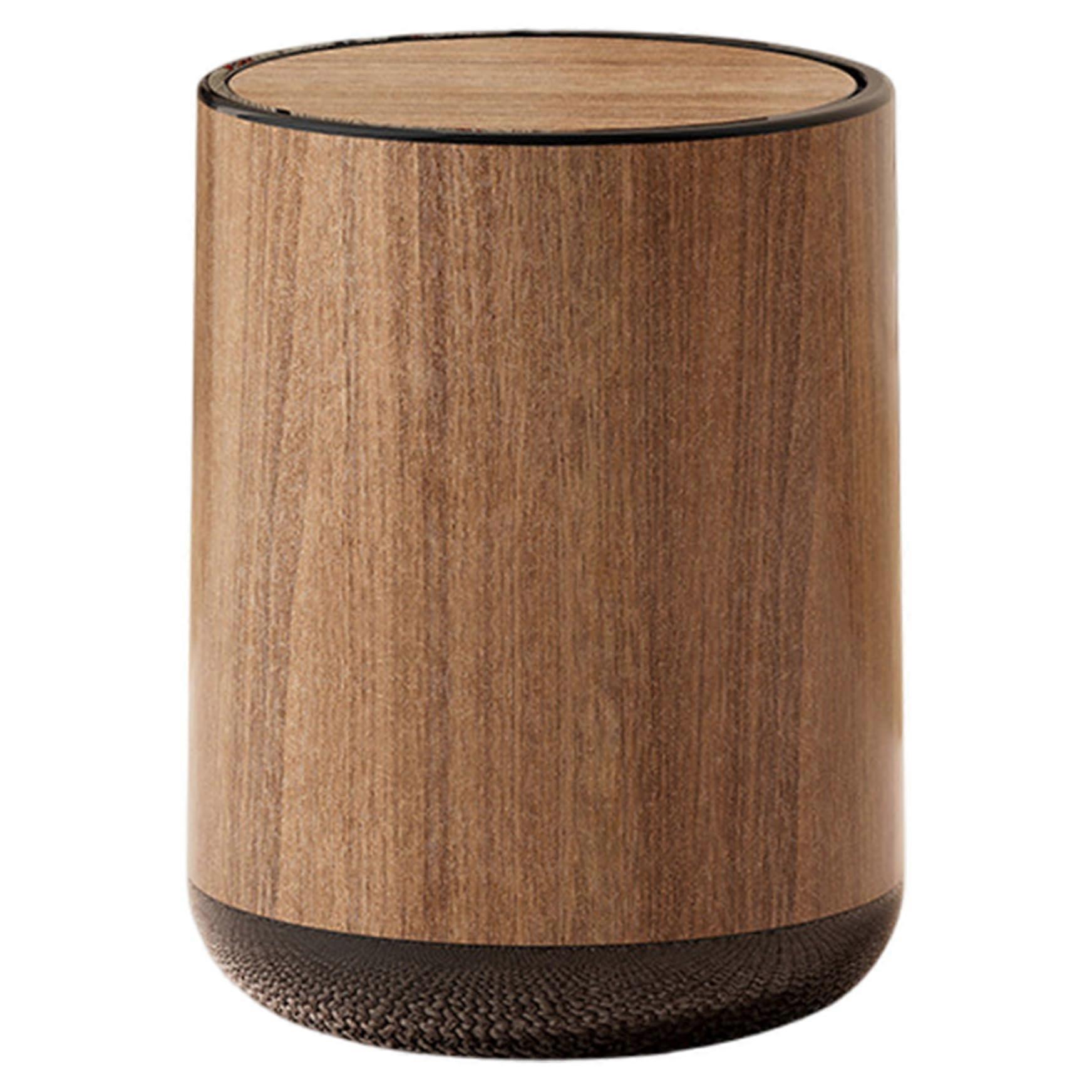 15L Wood Grain Bathroom Trash Can With Swing Top Lid Removable Inner Bin Minimalist Waste Bin For Office Bedroom Kitchen