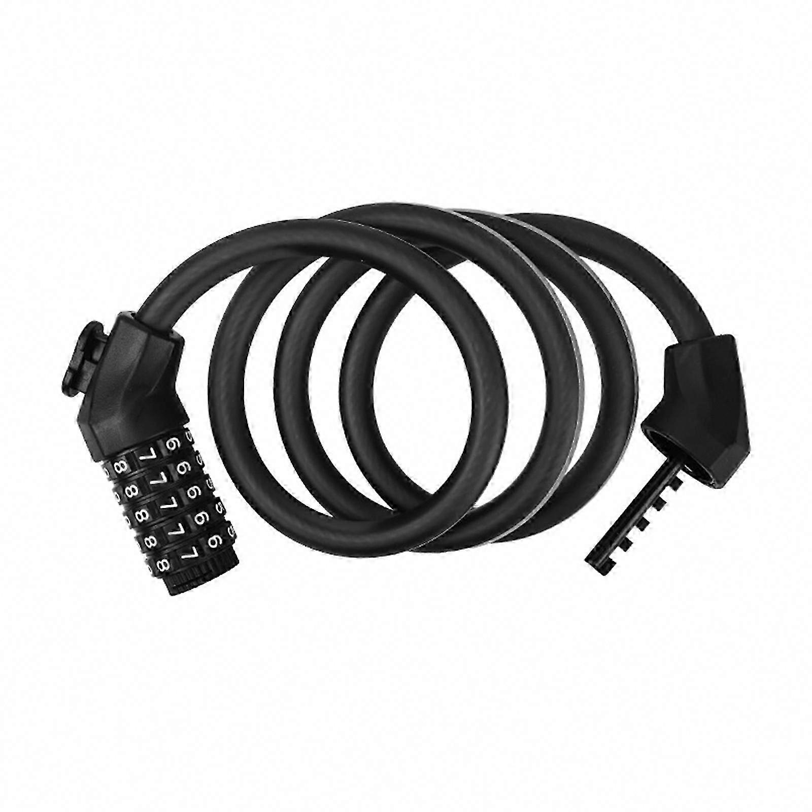 5-Digit Resettable Combination Coiling Cable Lock, Waterproof Anti-Theft Weatherproof Coiled Cable Lock