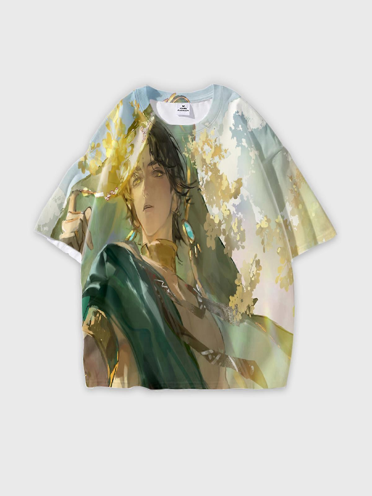 T-Shirt Round Neck, Loose Short Sleeve Sultan’s Game Graphic Tee, Unisex Summer Casual Top V823