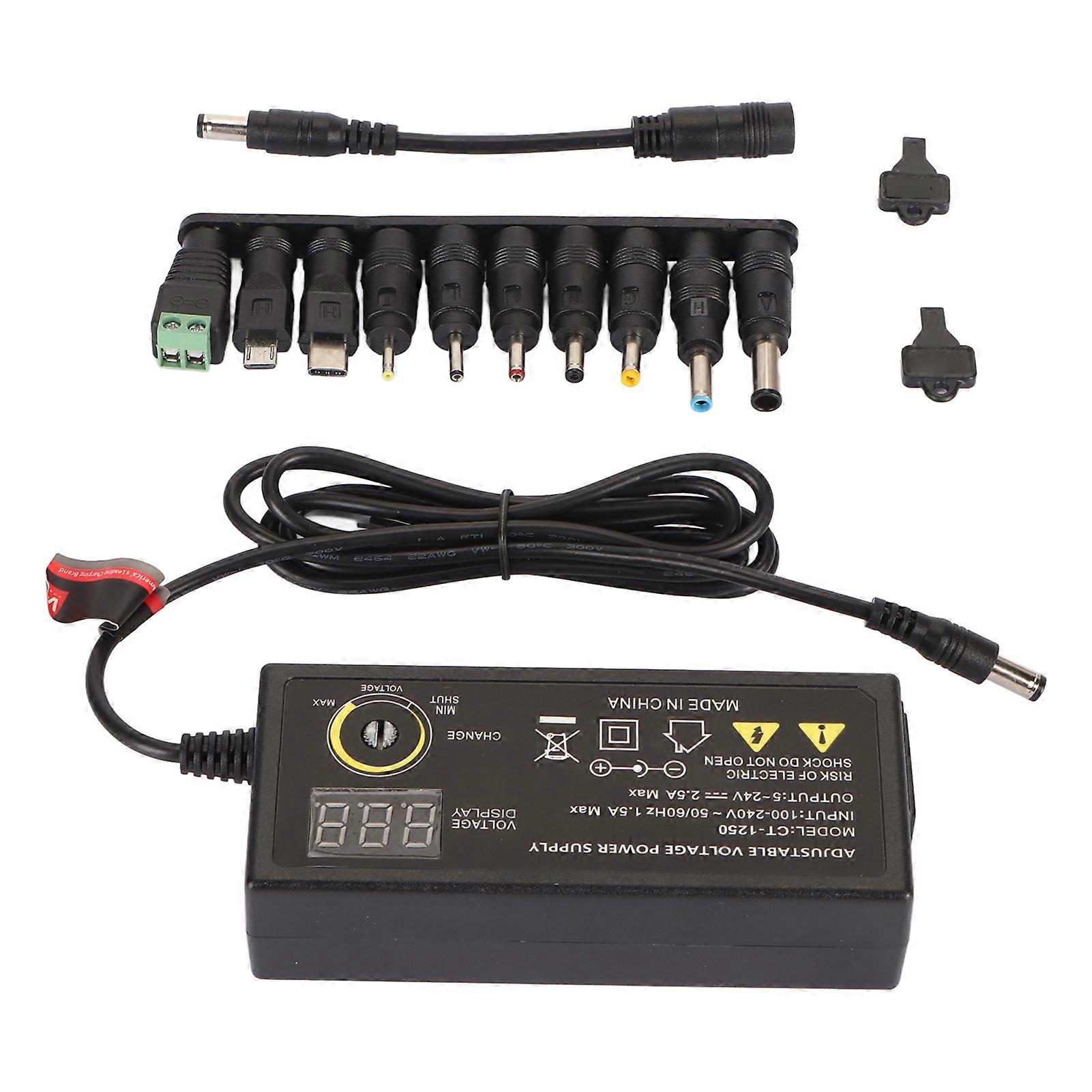 60W Universal Adjustable DC 5V-24V Power Supply Adapter