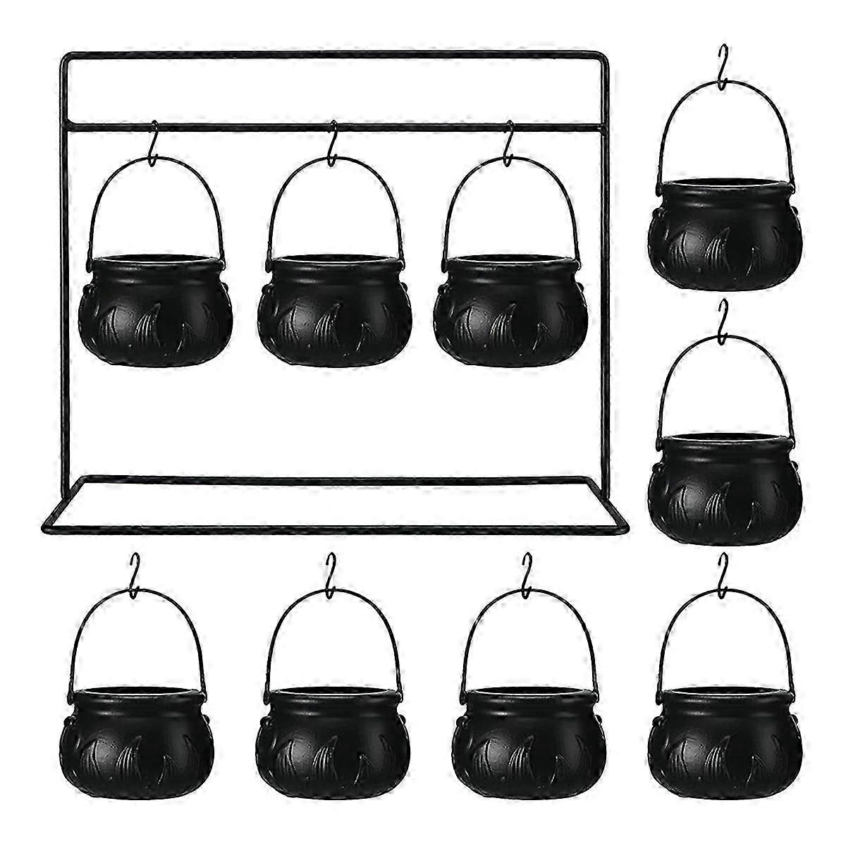 Witches Cauldron Candy Serving Bowls on Rack Candy Container Bucket
