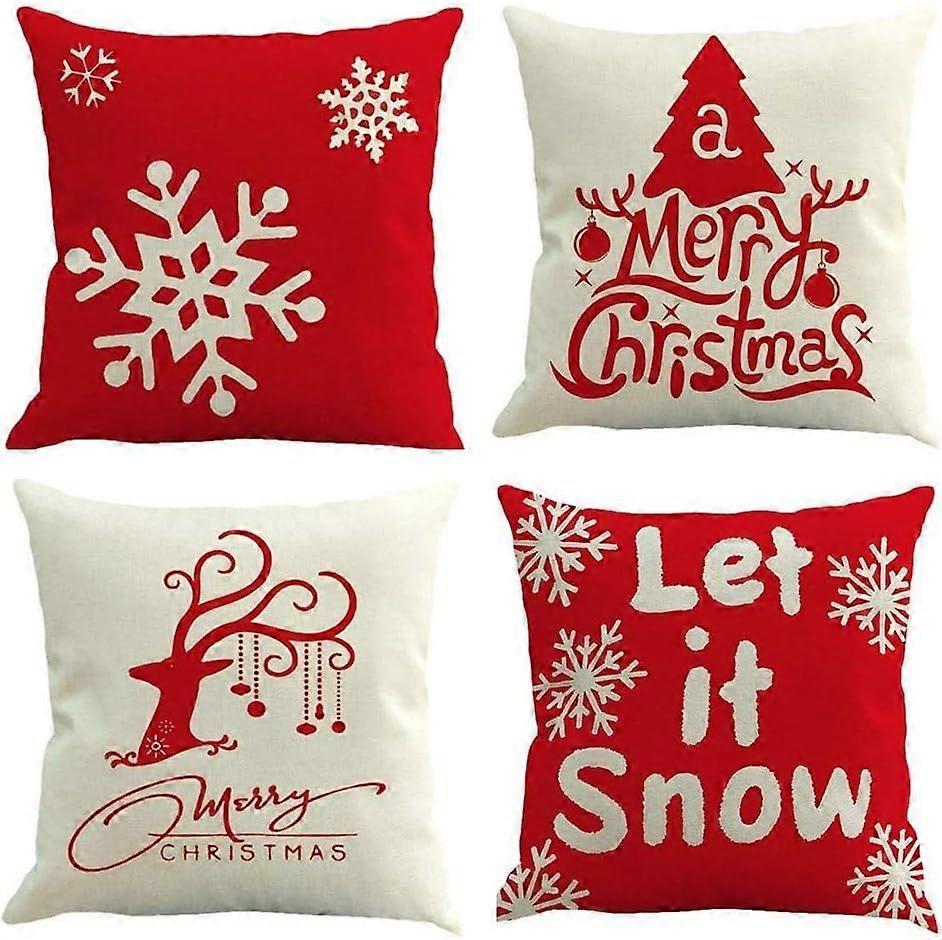 Christmas pillowcase 4 pack. Winter decorative pillows. Decorative pillowcase.