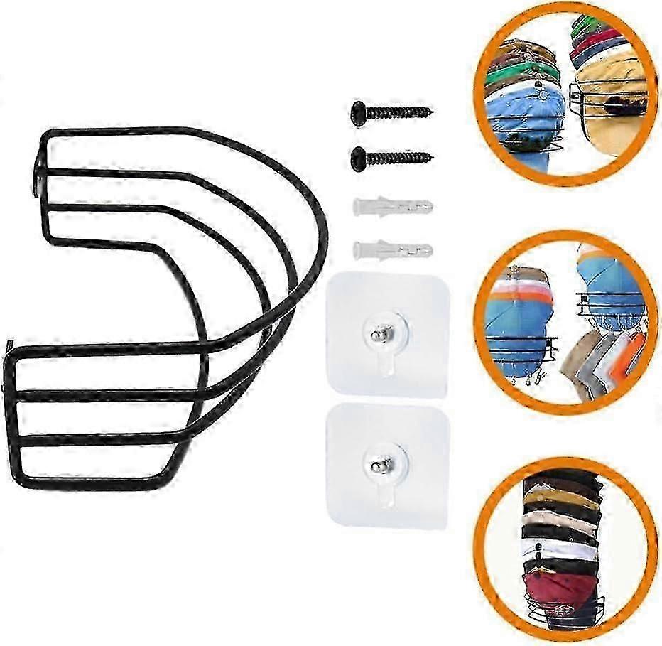 Hat Rack for Wall and Door, Metal Hat Organizers for Baseball Caps Storage Hold Up to 30 Caps, Hangers Strong Ball Cap Holder