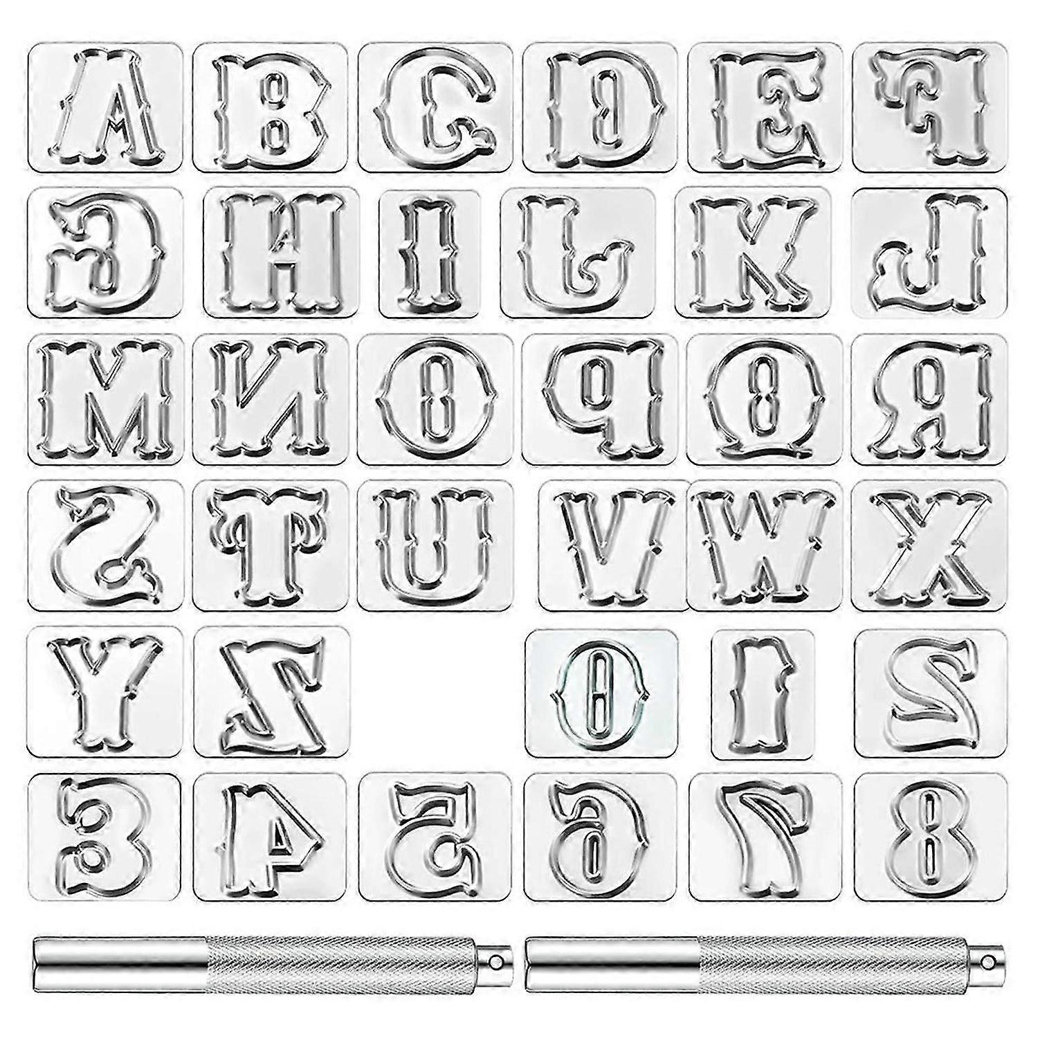 37pcs Leather Stamping Tools Including Alphanumeric Capital Letter Craft with Punching Tools for DIY Leather Marking