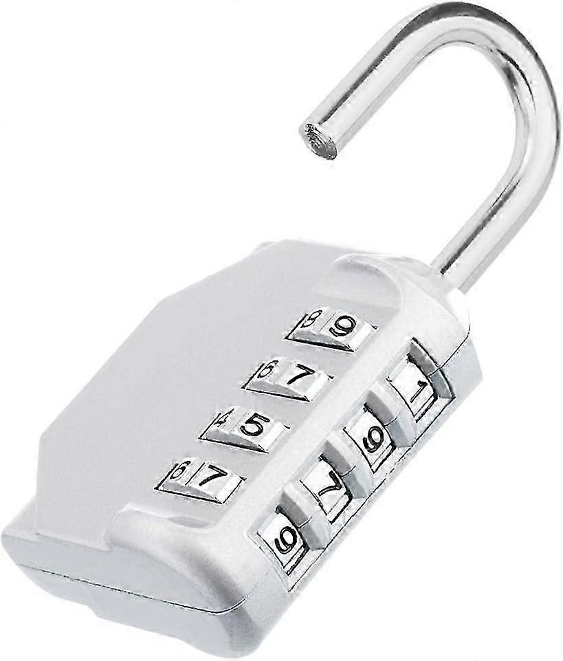 2025 4 Digit Re-settable Padlock for Gym, School, Fence, Employee Lockersliver)