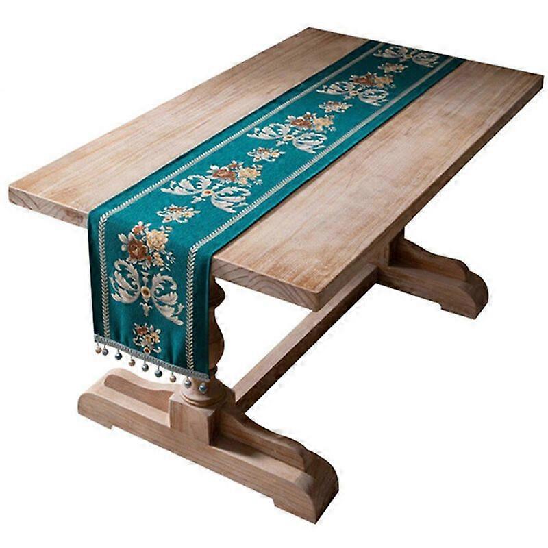 13x63"/33x160cm Chenille Table Runner Jacquard Fabric Modern Table Runner