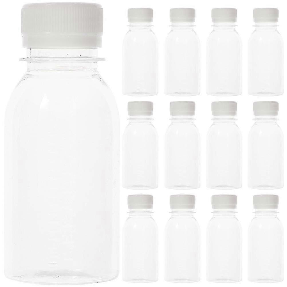 15Pcs Clear Reusable Milk Juice Smoothie Bottles with Caps 4.5X4.5X11CM Transparent 2025