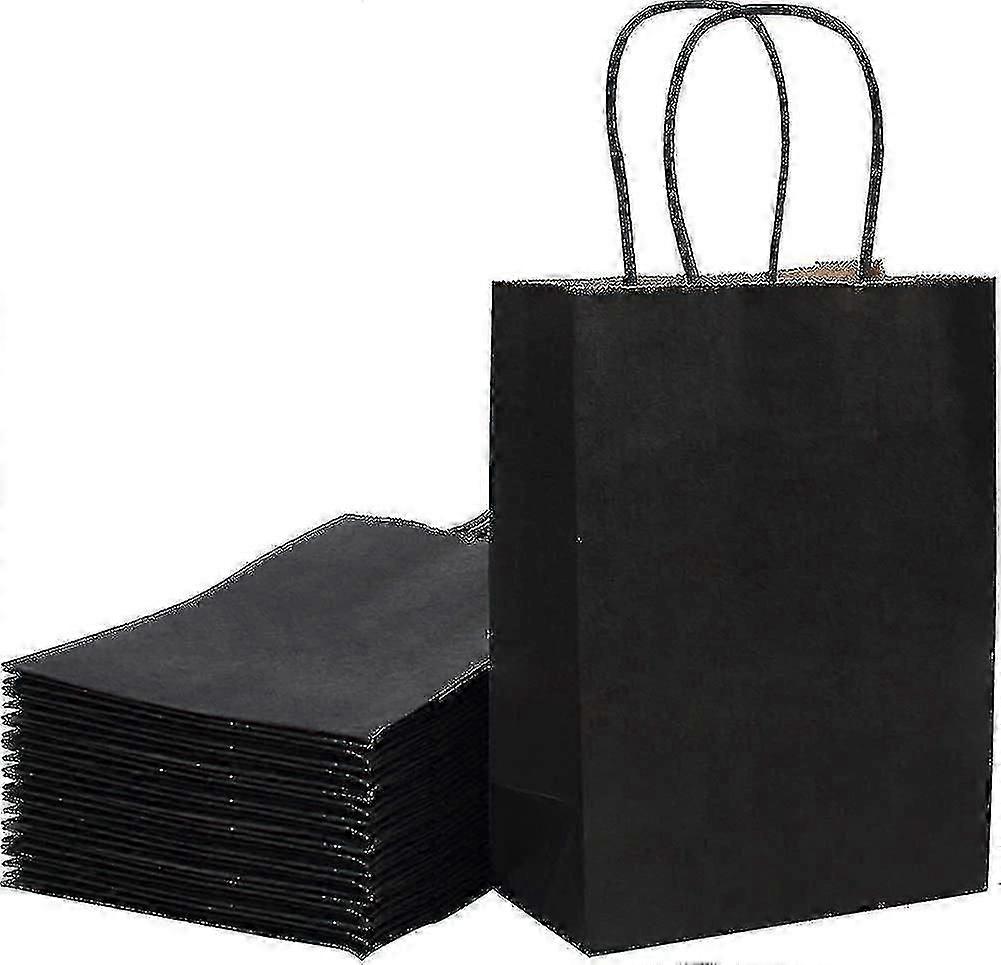 15x8x21 όγκος μαύρων τσαντών δώρων Kraft σακούλες εγγράφου εκατοστών χύμα με τις λαβές για Birthday_SZXM