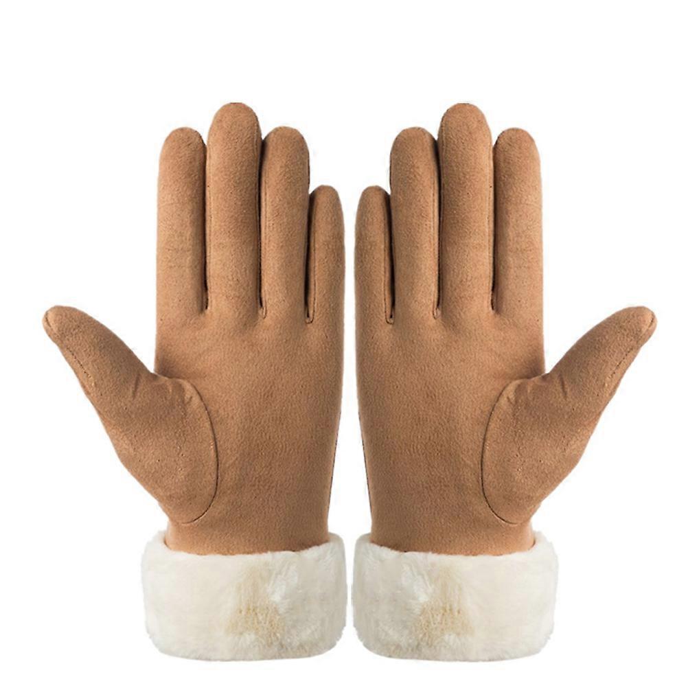 Winter Gloves for Woman with Touch Screen Function 1Pair Khaki Warm Gloves
