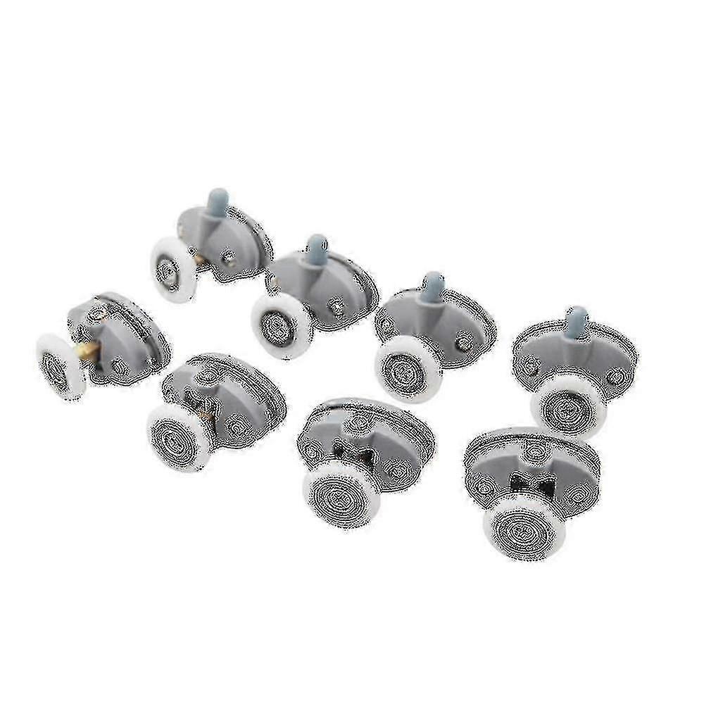 Nylon Single Pop Up Pulley Runner Wheel Shower Cabin Sliding Glass Door Rollers 8pcs-25mm