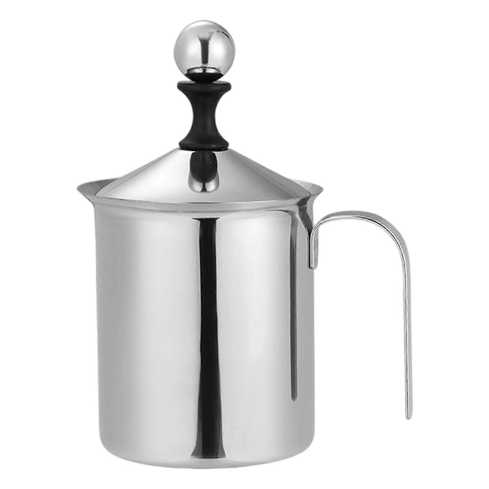 Manual Double Layer Nonrust Steel Milk Frother For Coffee Lattes Cappuccinos With Sturdy 304 Steel Multicolor