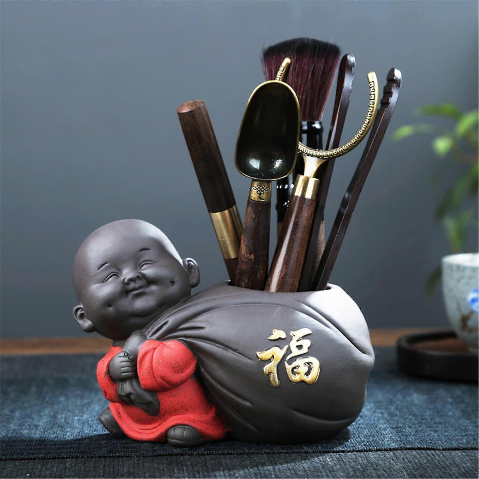 Tea Ceremony Tea Making Tool Set Including Tea Knife, Tea Clamp, Tea Brush, Tea Spoon, Kung Fu Tea Set Accessories Color 1
