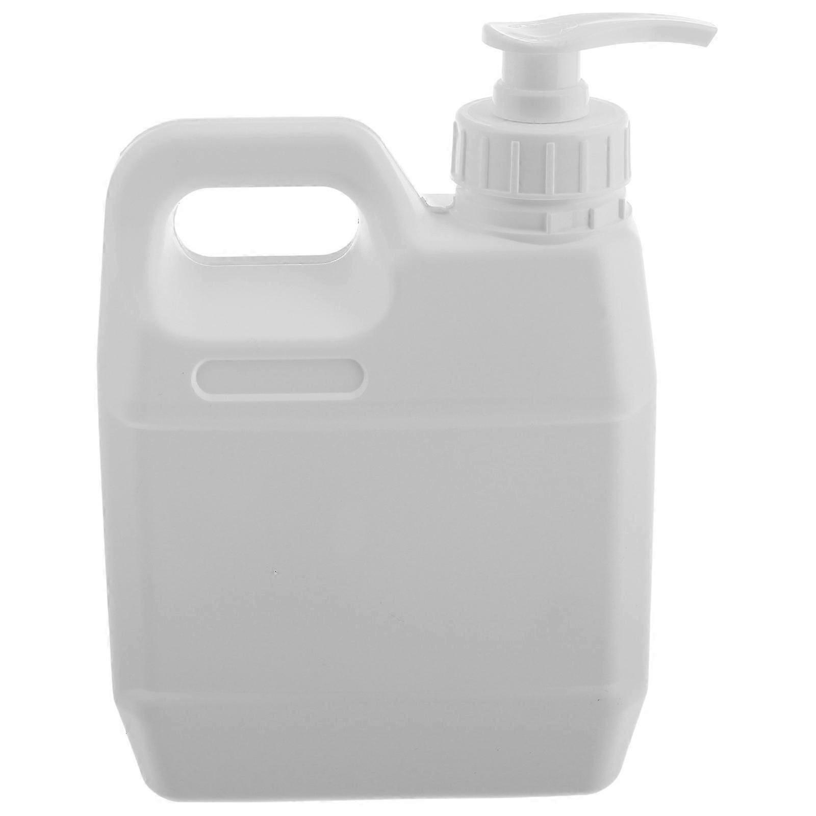 Pump Dispenser Plastic Jug Refillable Liquid Storage For Bathroom Organization 1L White 1Set