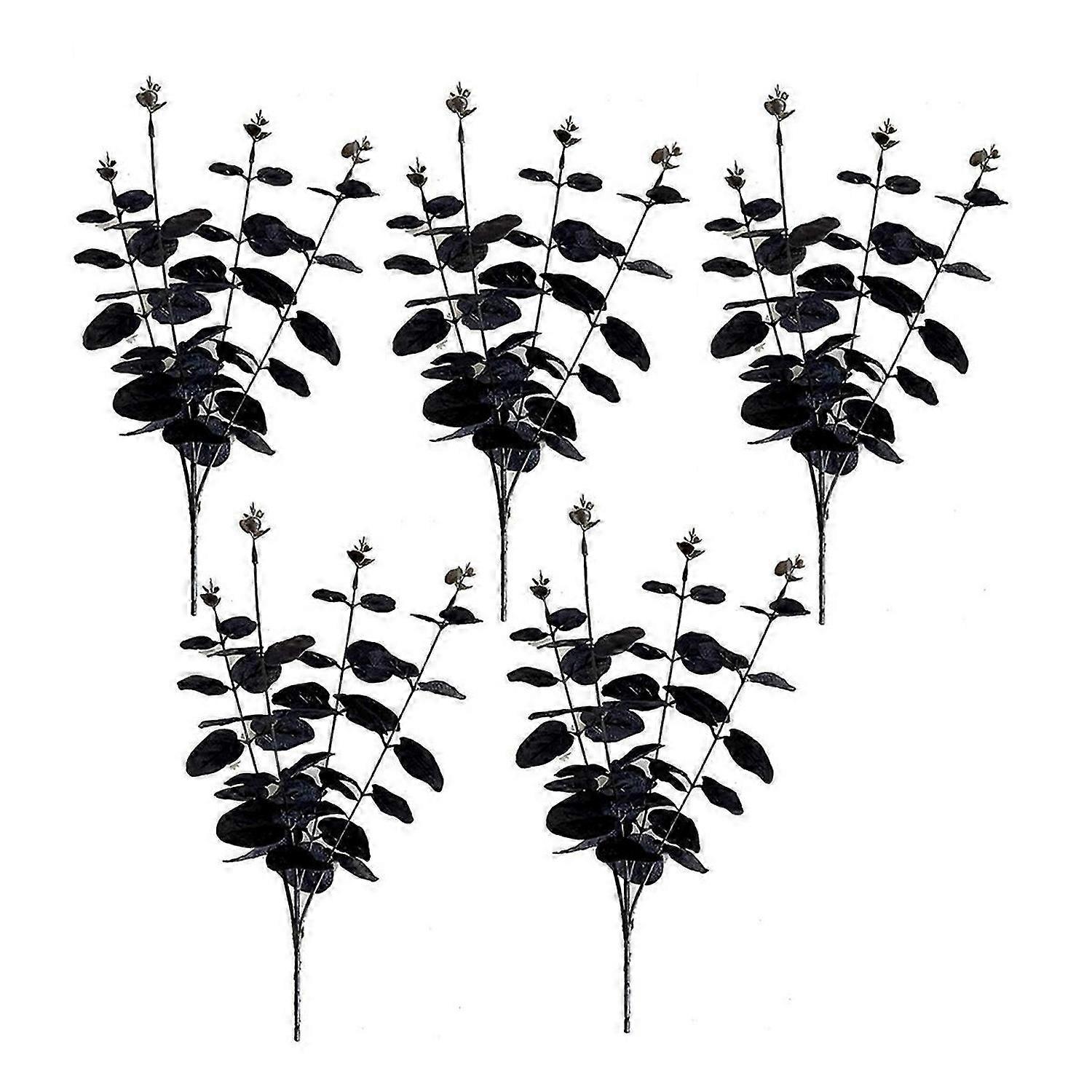 Black Eucalyptus Branch Black Flower Artificial Eucalyptus Black Artificial Flower Used for Hallowee