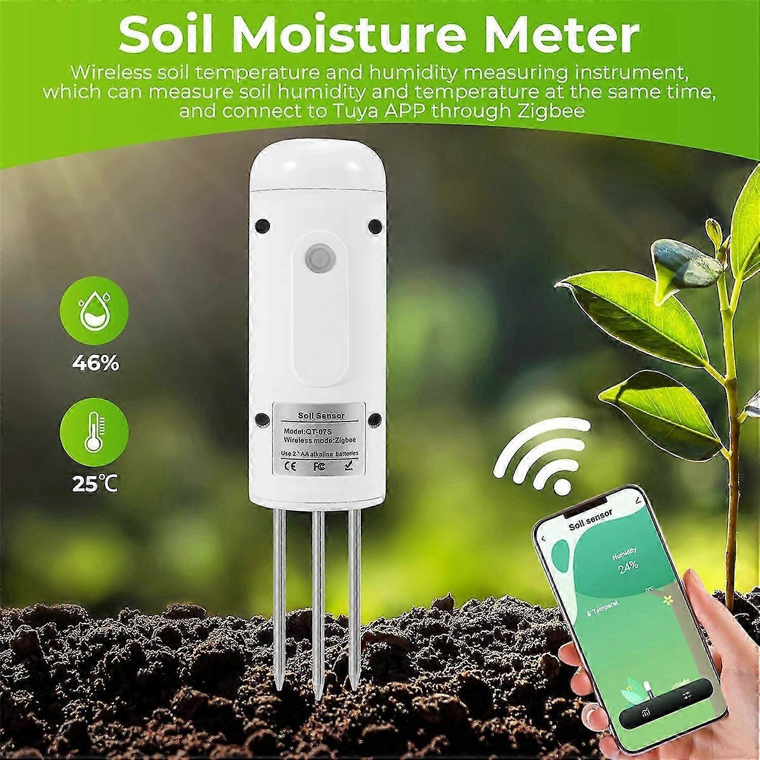 Tuya Zigbee Wireless Soil Moisture Meter Temperature Humidity Tester Plant Monitor IP67 Waterproof D