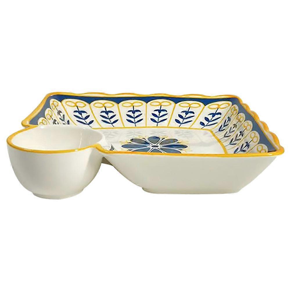 Beige Ceramic Dumpling Plate for Storage Household Dining