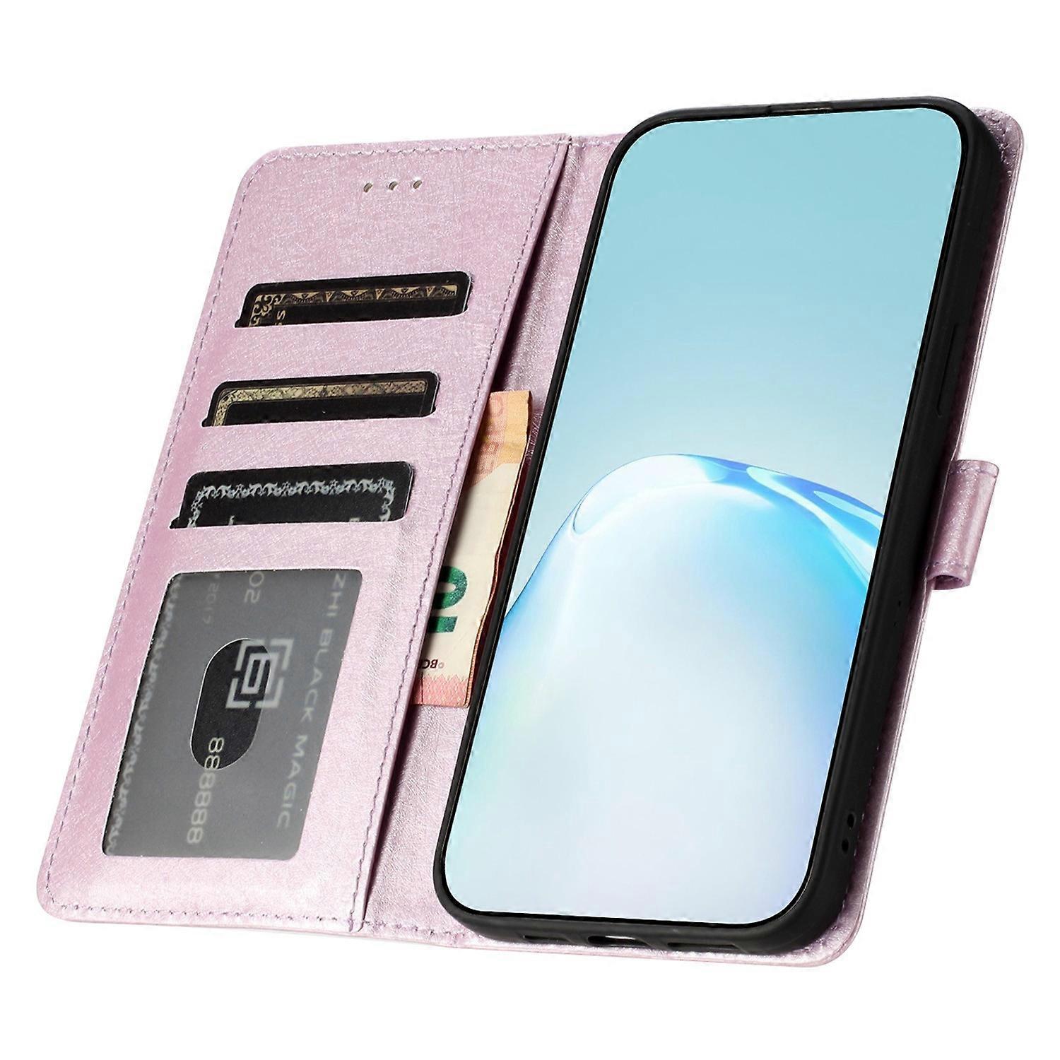 Pour Samsung Galaxy A53 5G Soie Texture Horizontal Stand Cuir Couverture Portefeuille Étui de Téléphone - Violet Clair