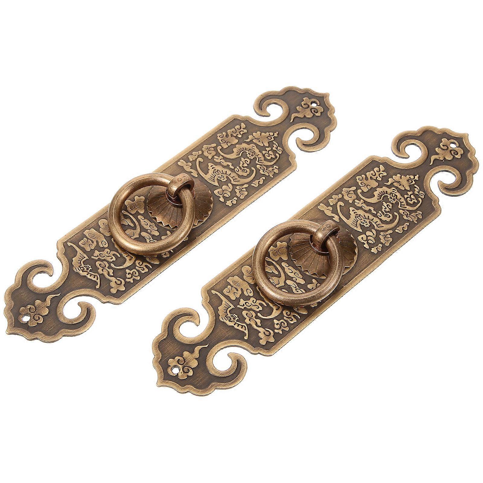 Chinese Style Pull Rings Metal Handle for 4Pcs Brass Cabinet Drawers