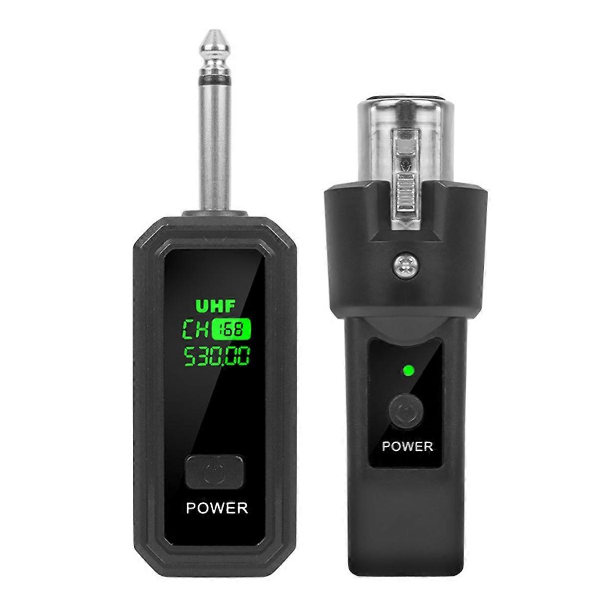 UHF XLR Adapter System Wireless Microphone Transmitter Receiver for Dynamic Microphone Guitar Audio