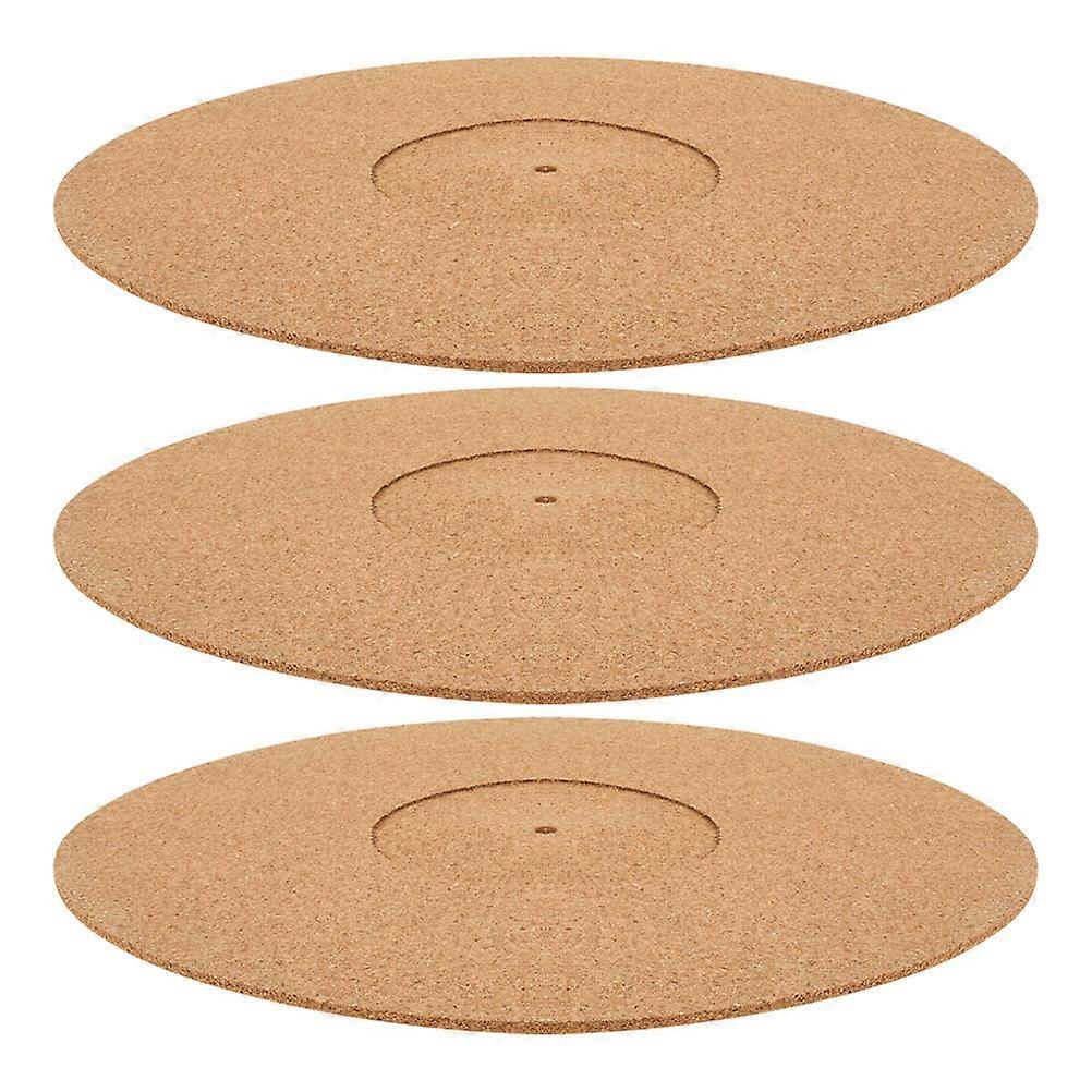 Vinyl Record Player Slipmats 12 Pcs Cork Material Scratch Protection Vintage Turntable Use Noise Reduction 29.70X29.70X0.30CM