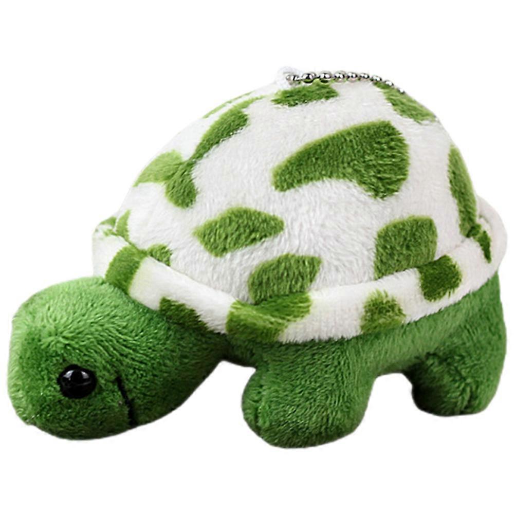 Little Tortoise Stuffed Animal Hanging Charm Key Chain Outdoor Use Green PP Cotton And Short Plush 1Set