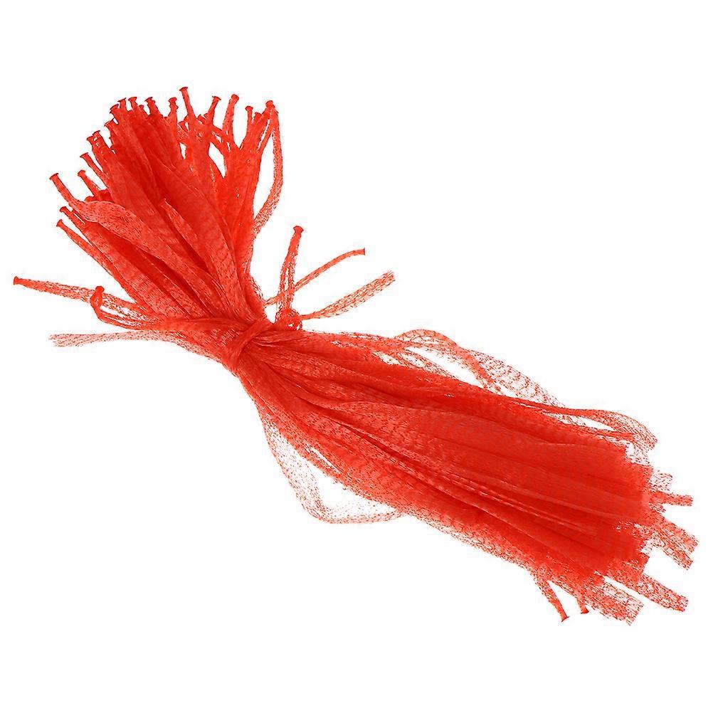 Breathable Mesh Grocery Bags 150 Pcs For Vegetables Seafood Toys Red Color Easy To Clean