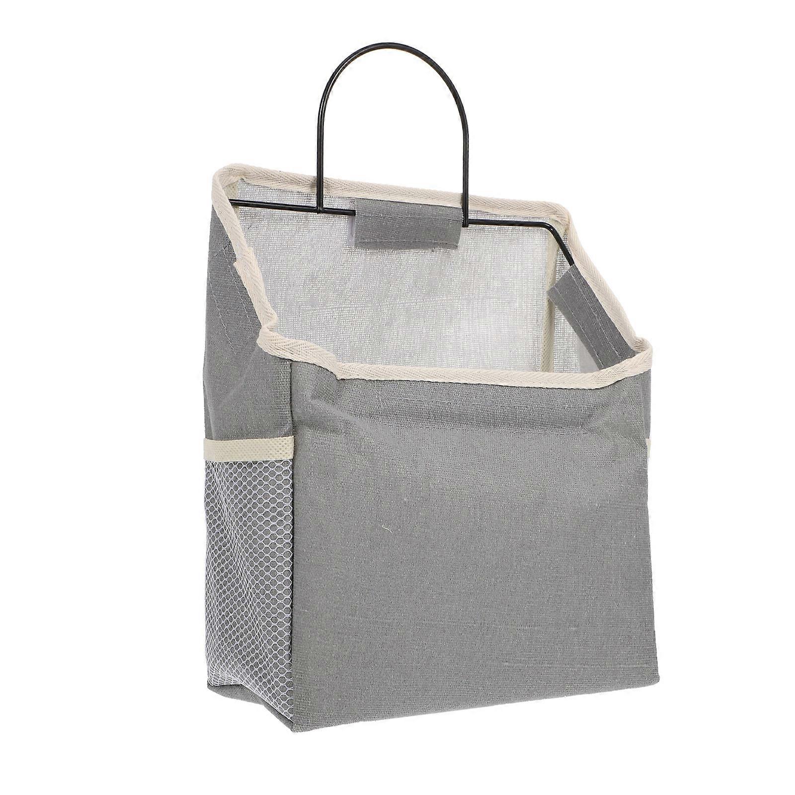 Simple Wall-Mounted Storage Bag for Storage 2Sets Grey Cotton Fabric