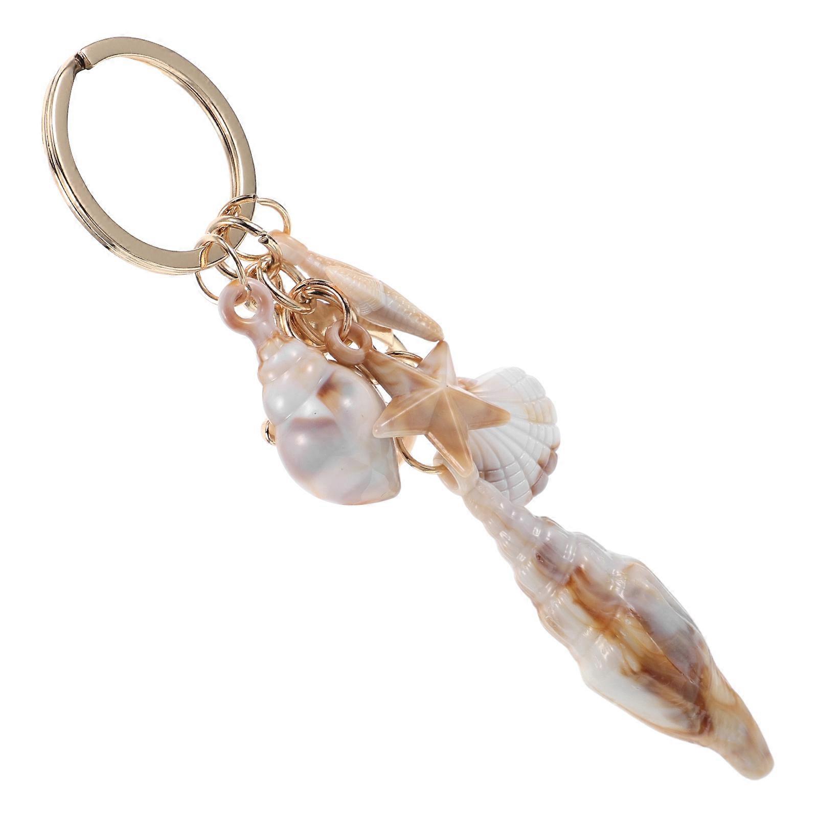Nautical Keychain with Shell Charms for Decoration 4Pcs Collection